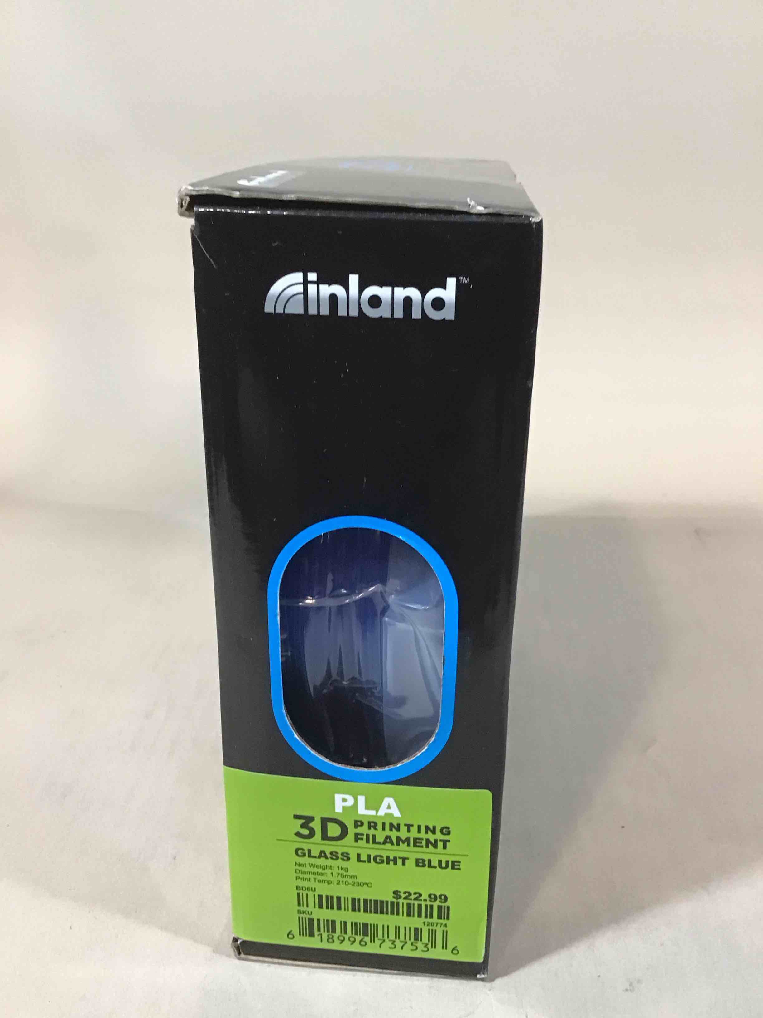 Condition photo showing New/Like New for inland pla 3d printing filament 1.75mm glass light blue