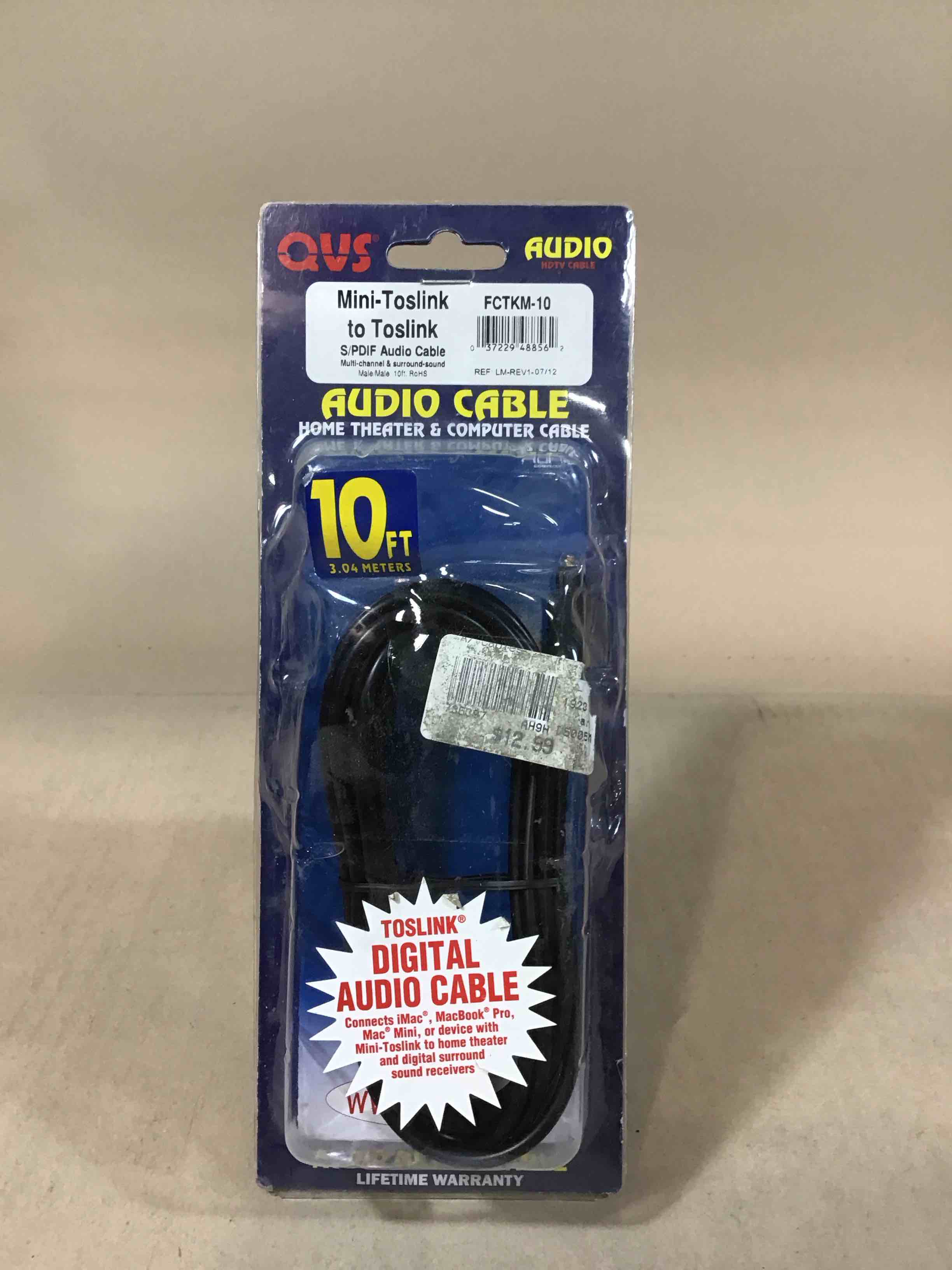 Condition photo showing New/Like New for qvs 10' toslink to mini-toslink digital optical audio cable