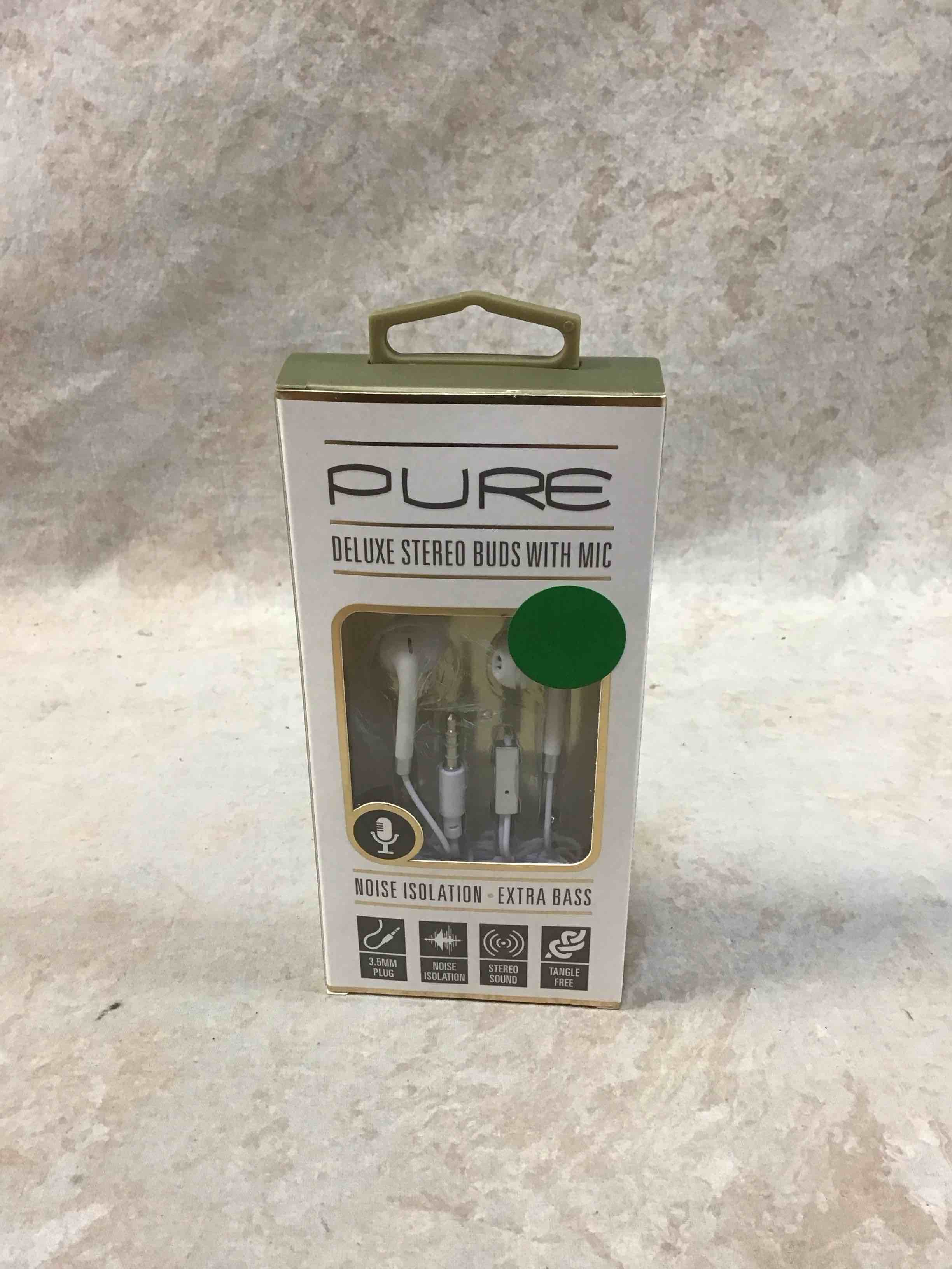 Condition photo showing New/Like New for sentry hm227 pure series stereo in-ear buds with in-line mic assortment