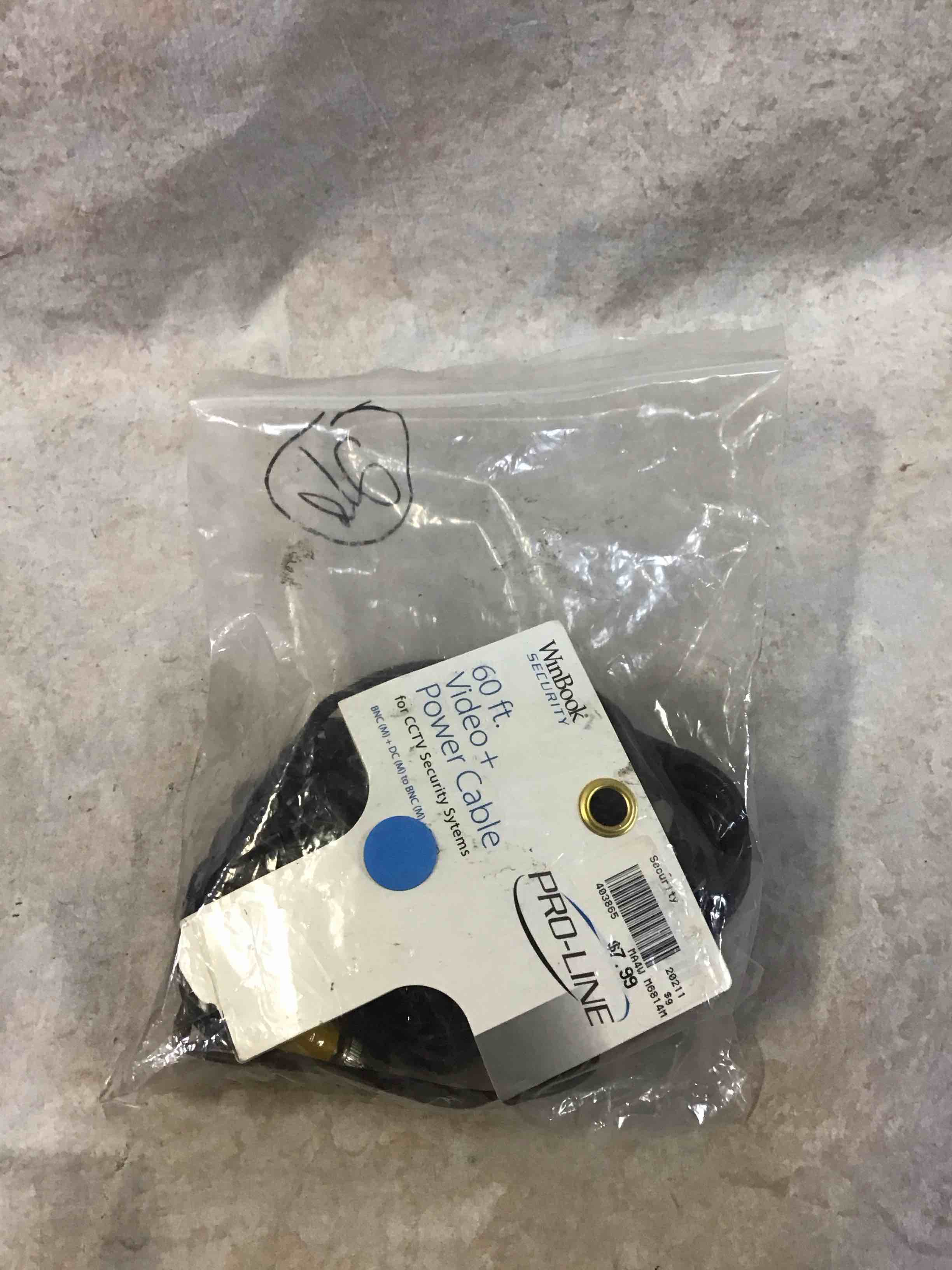 winbook 60 ft. bnc video and power cable with extensions for cctv security systems