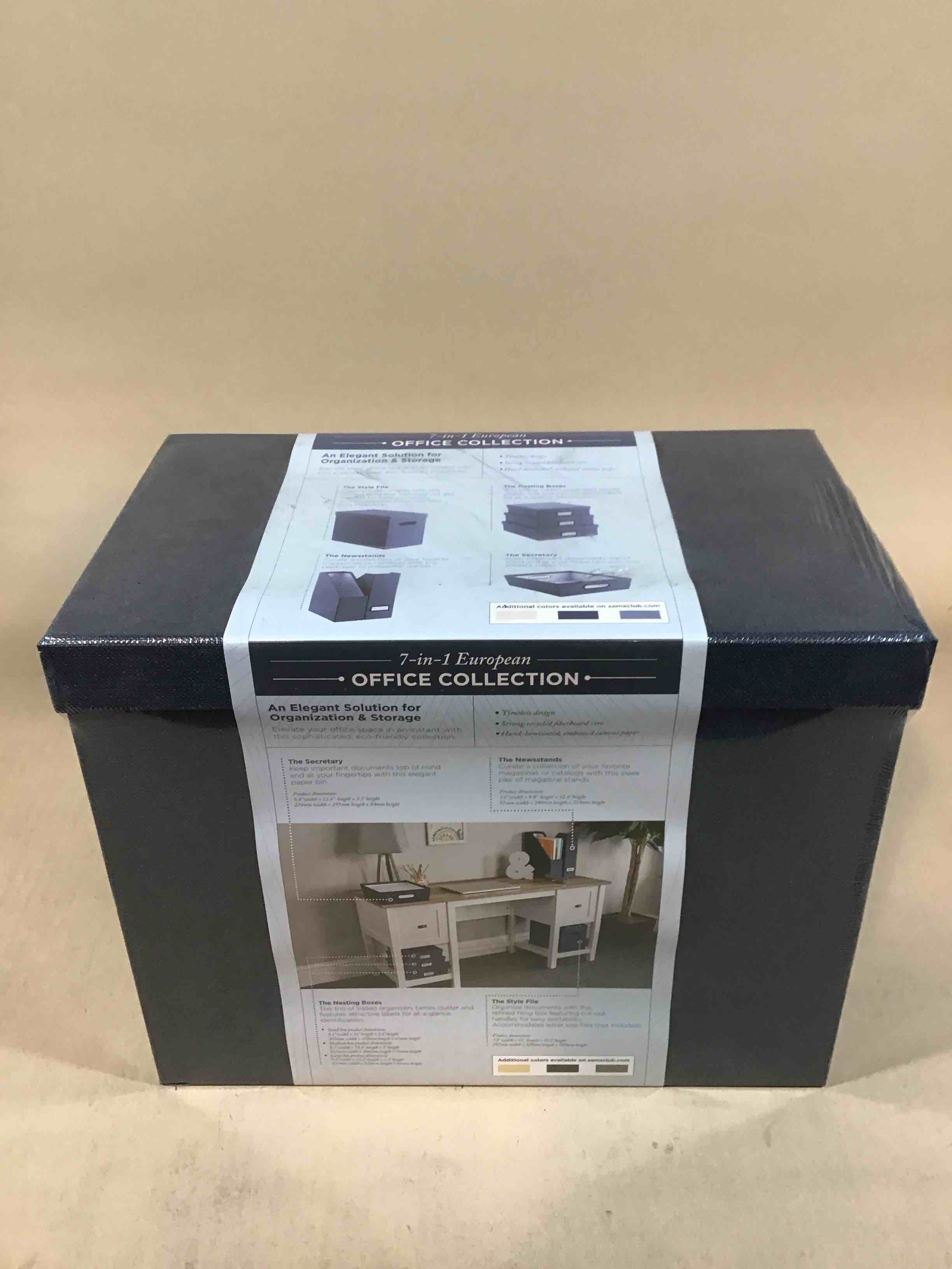 Condition photo showing New/Like New for 7-piece european office organizer collection, blue