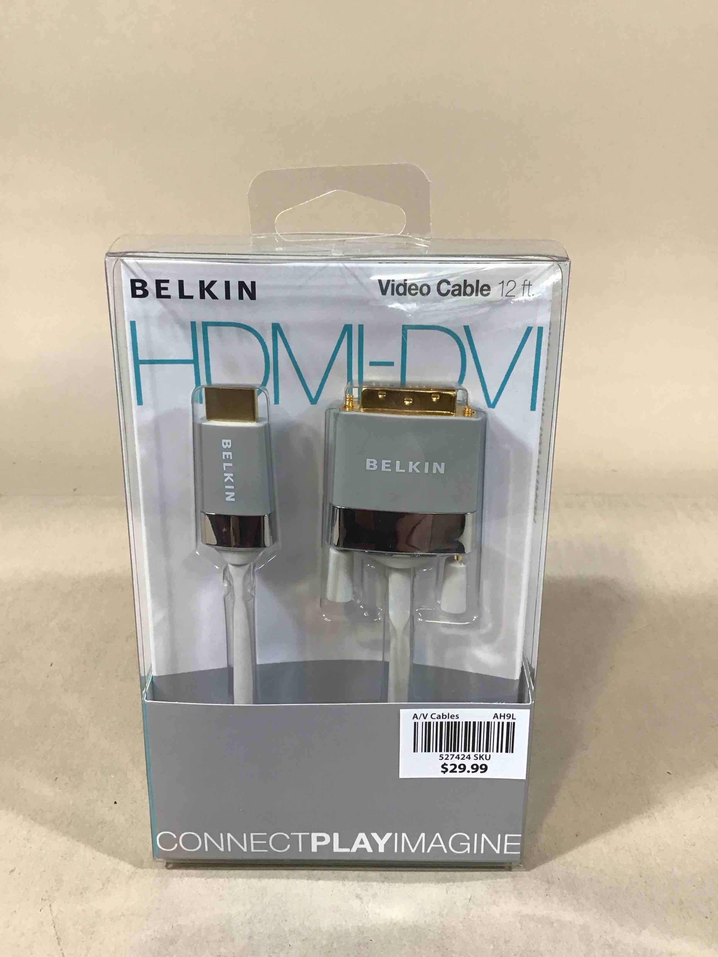 Condition photo showing New/Like New for belkin av22401-12-wht hdmi to dvi-d cable adapter