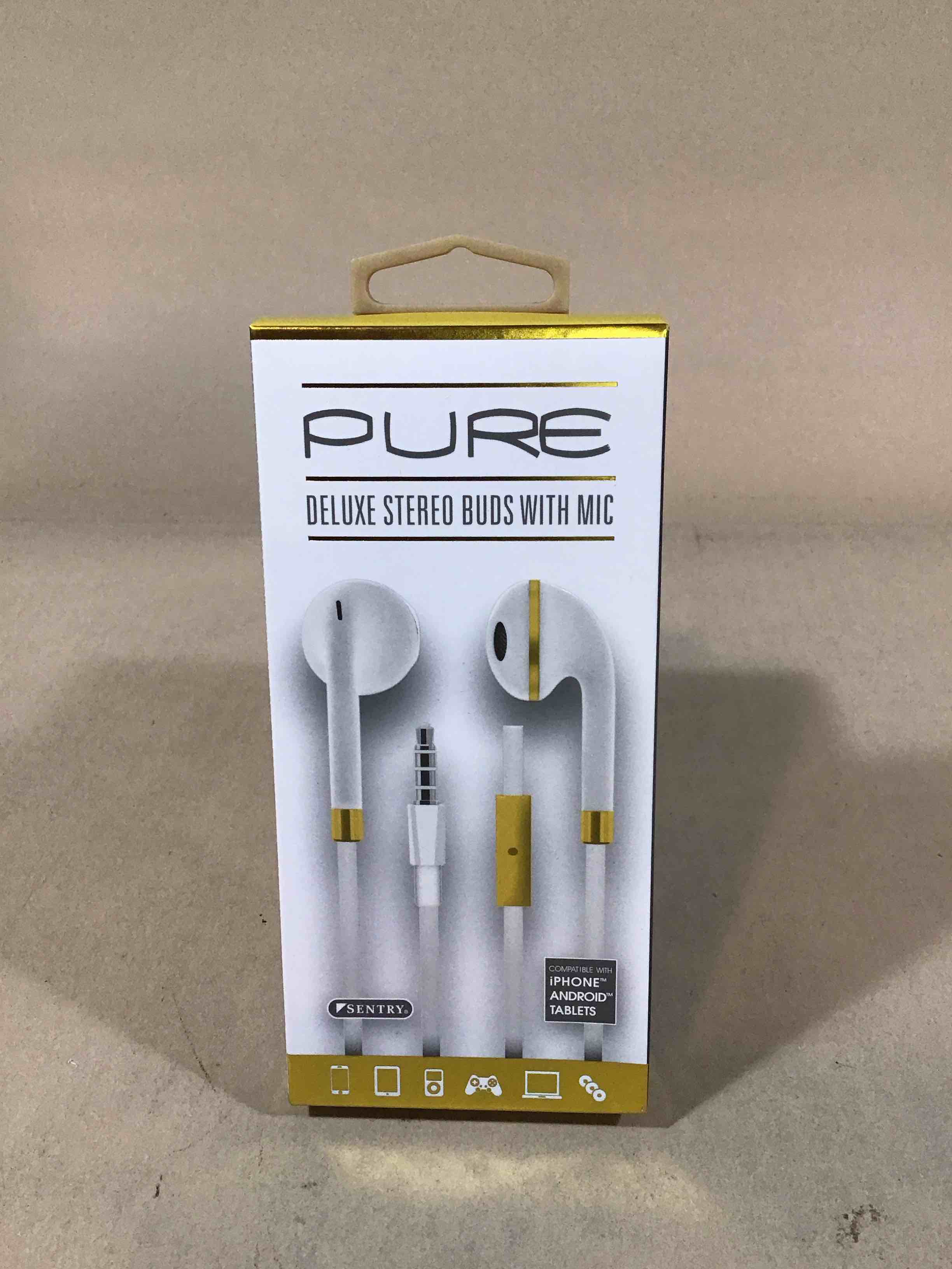 sentry hm227 pure series stereo in-ear buds with in-line mic assortment