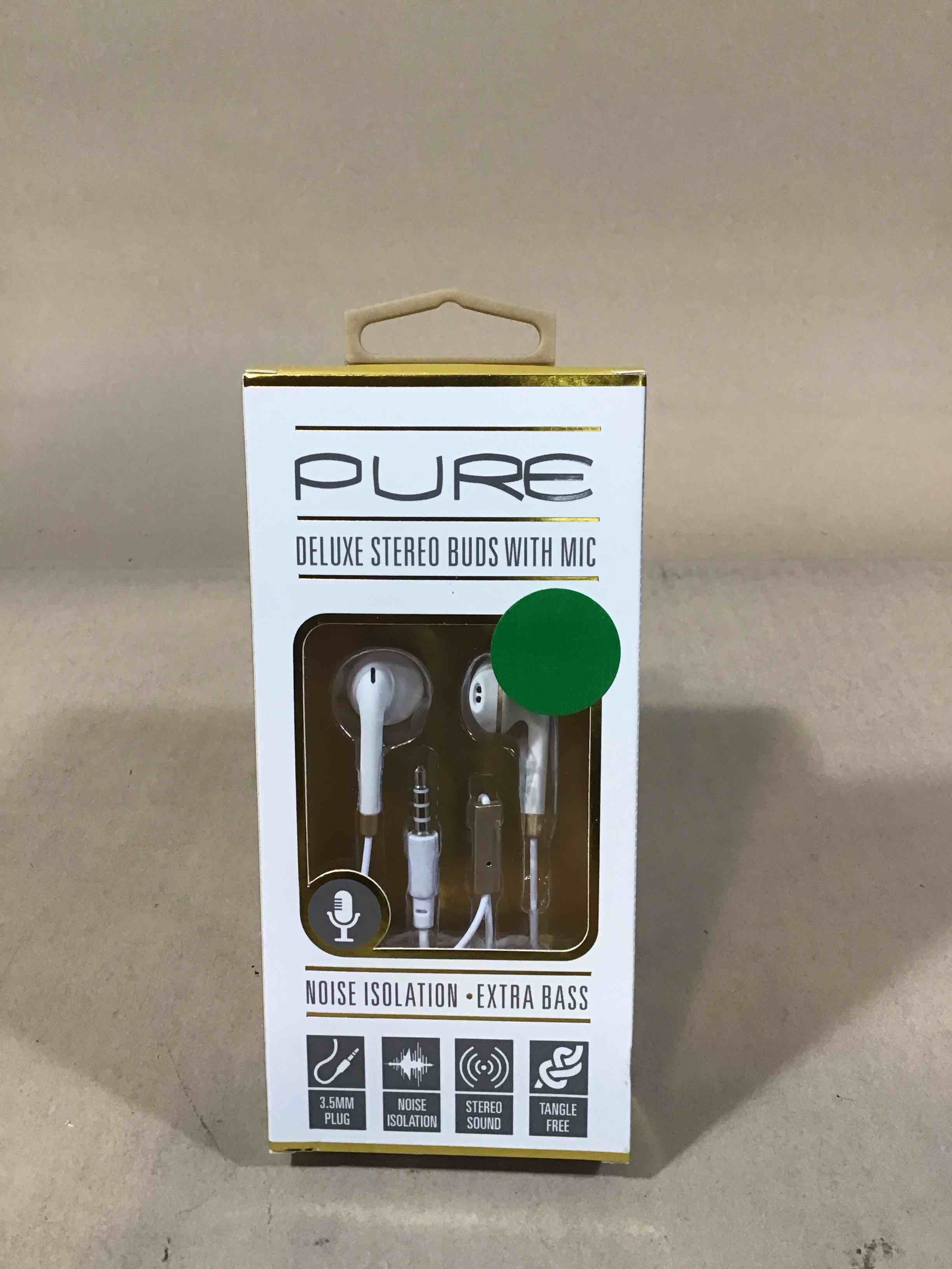 Condition photo showing New/Like New for sentry hm227 pure series stereo in-ear buds with in-line mic assortment