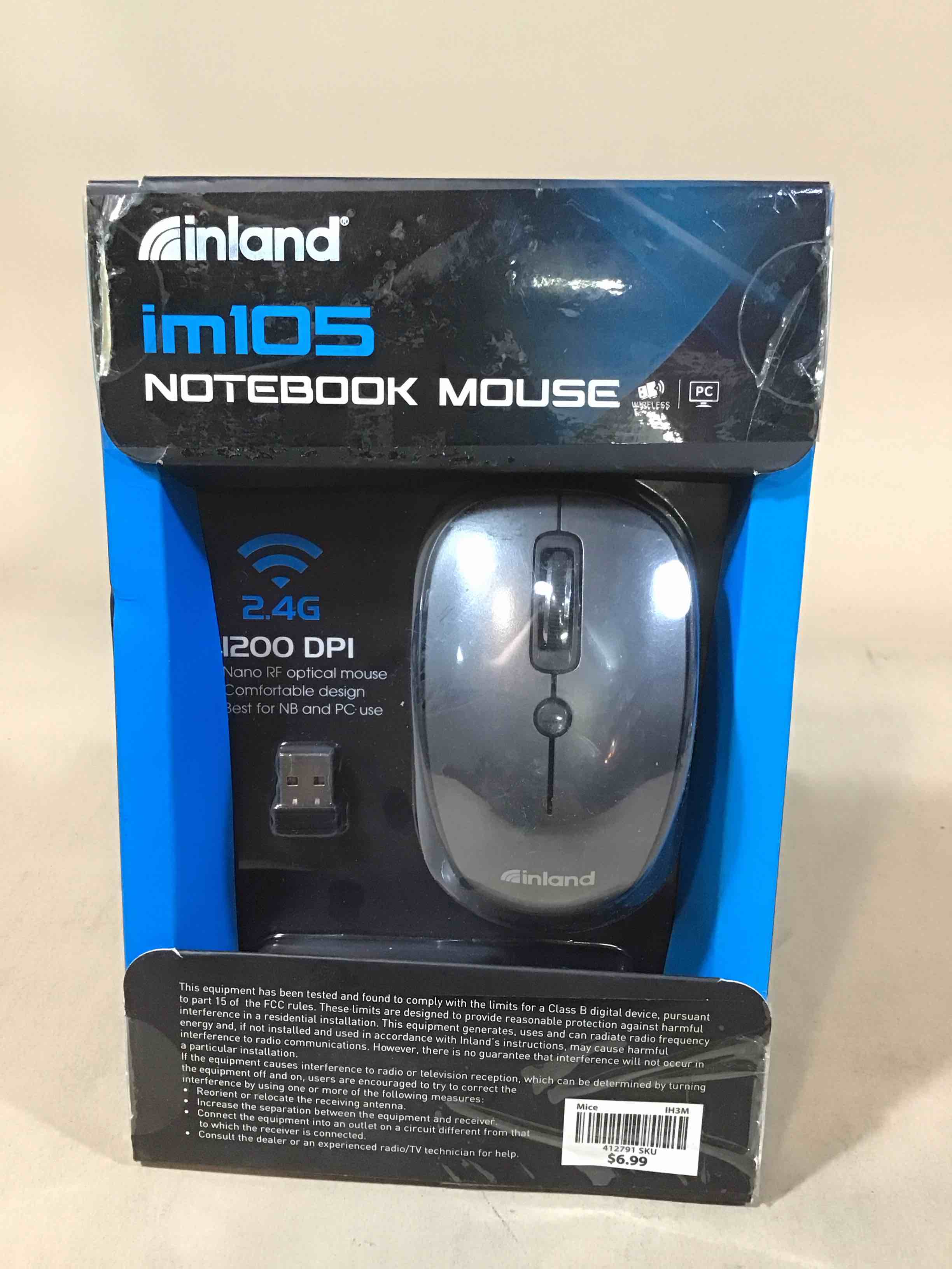 Condition photo showing Good Condition for inland 2.4ghz wireless optical 1200dpi mouse, gray im105 free ship no package