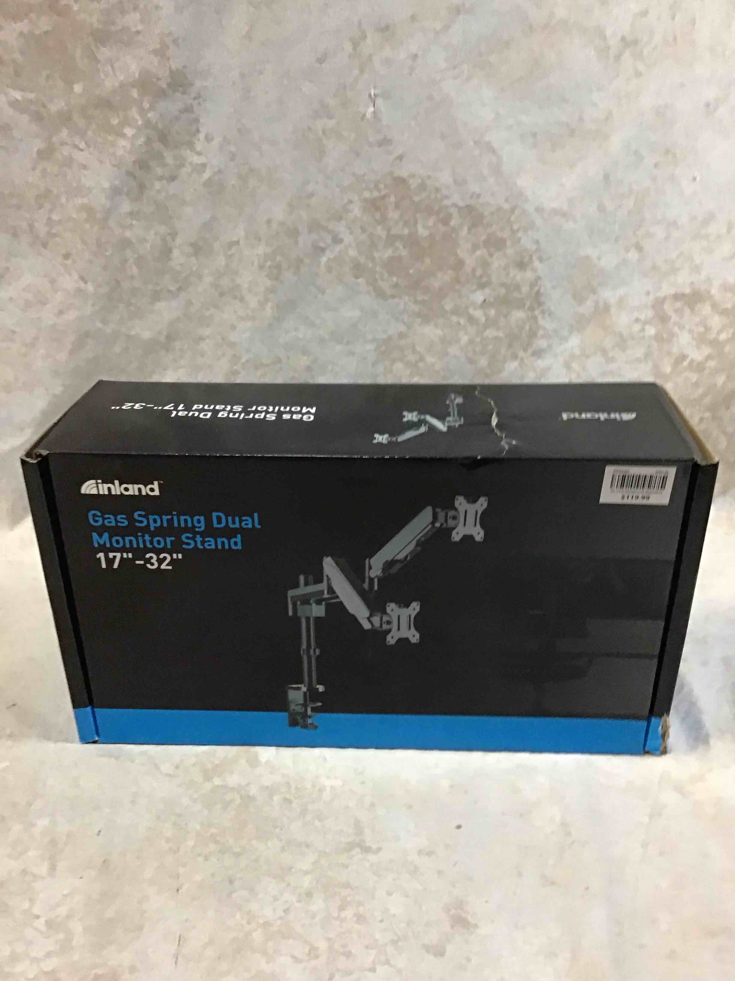 Condition photo showing Good Condition for inland gas spring dual monitor stand 17”-32”