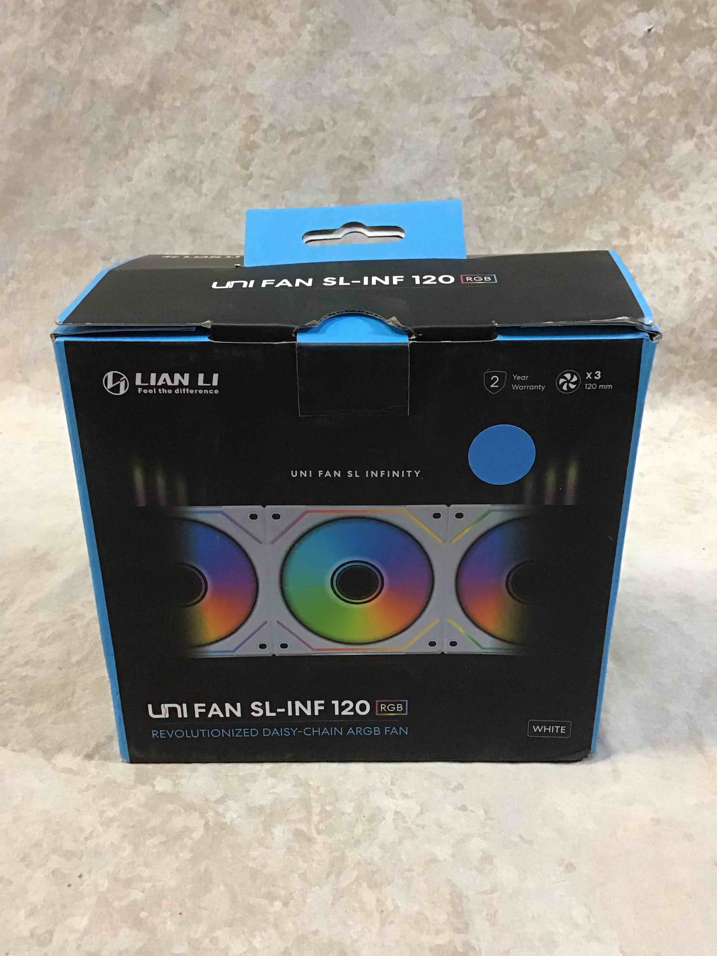 Condition photo showing Good Condition for lian li uni fan sl infinity 120 rgb white 3 pcs pack ---uf-slin120-3w ( l connect 3.0 controller included)