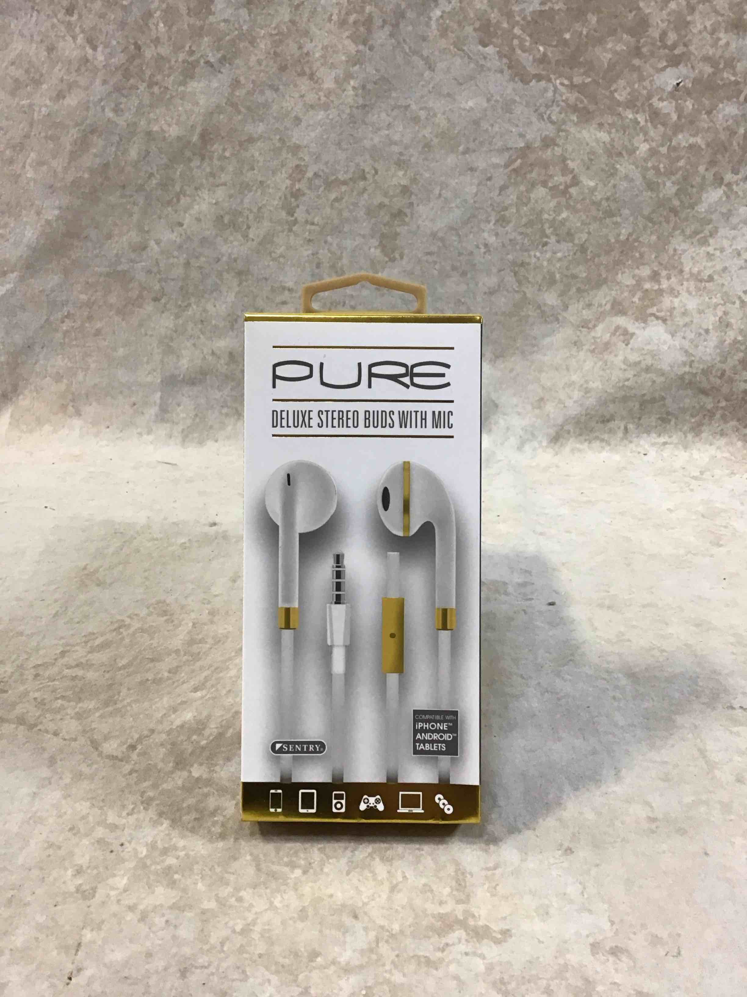 sentry hm227 pure series stereo in-ear buds with in-line mic assortment