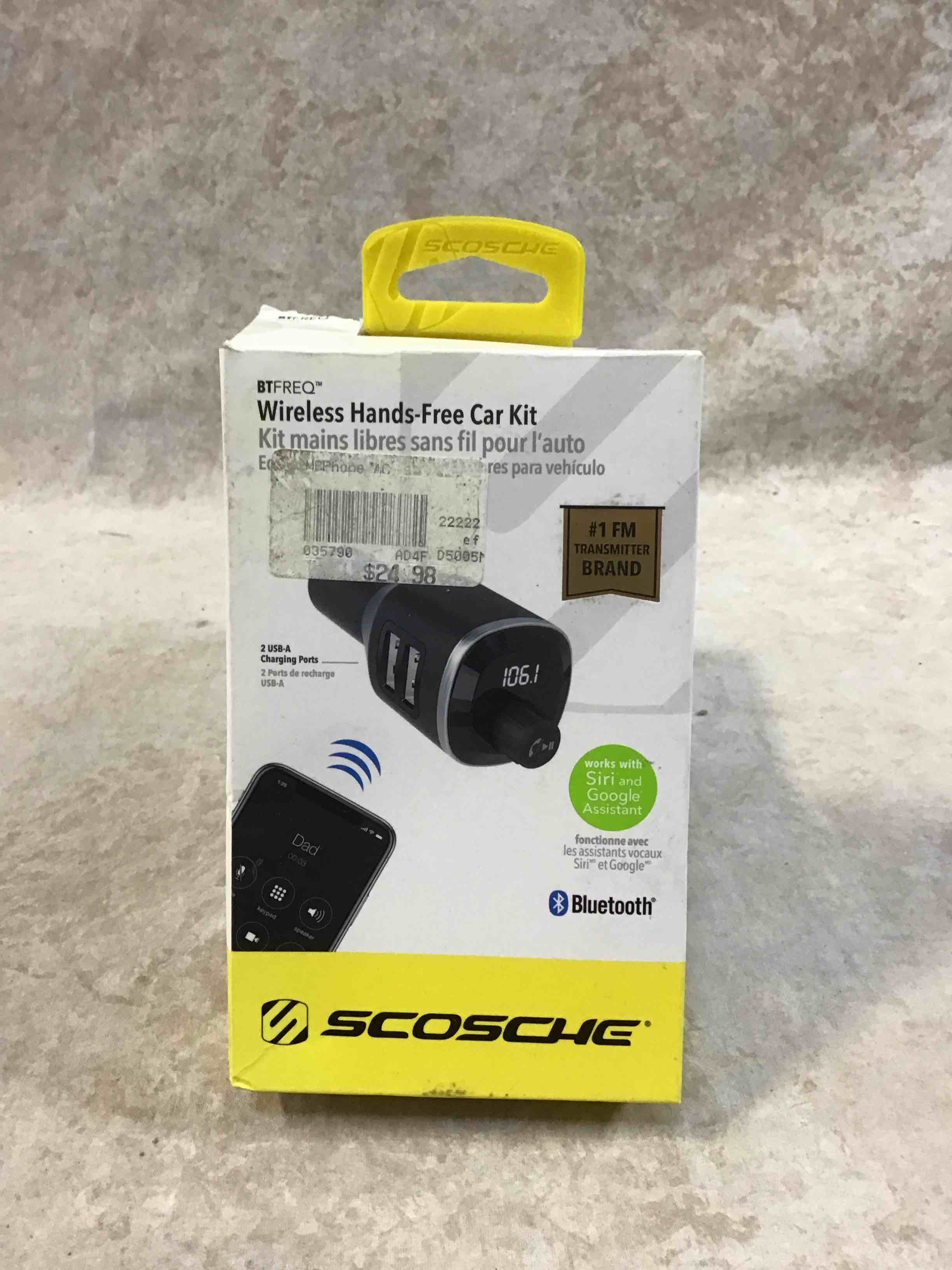 Condition photo showing Good Condition for scosche - btfreq bluetooth fm transmitter hands free car kit w/ dual usb ports - black