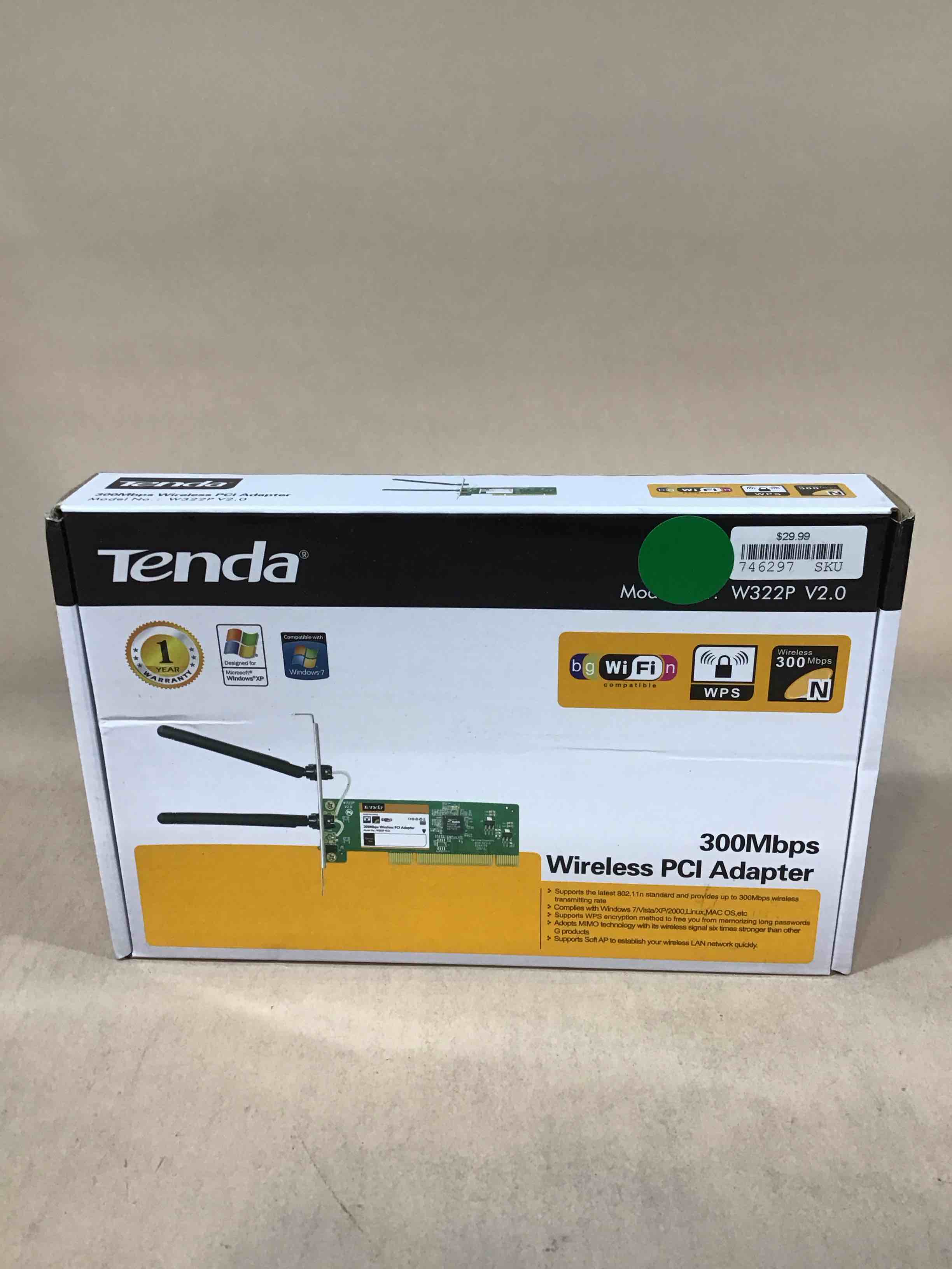 Condition photo showing Good Condition for tenda w322p 300mbps wireless n pci adapter