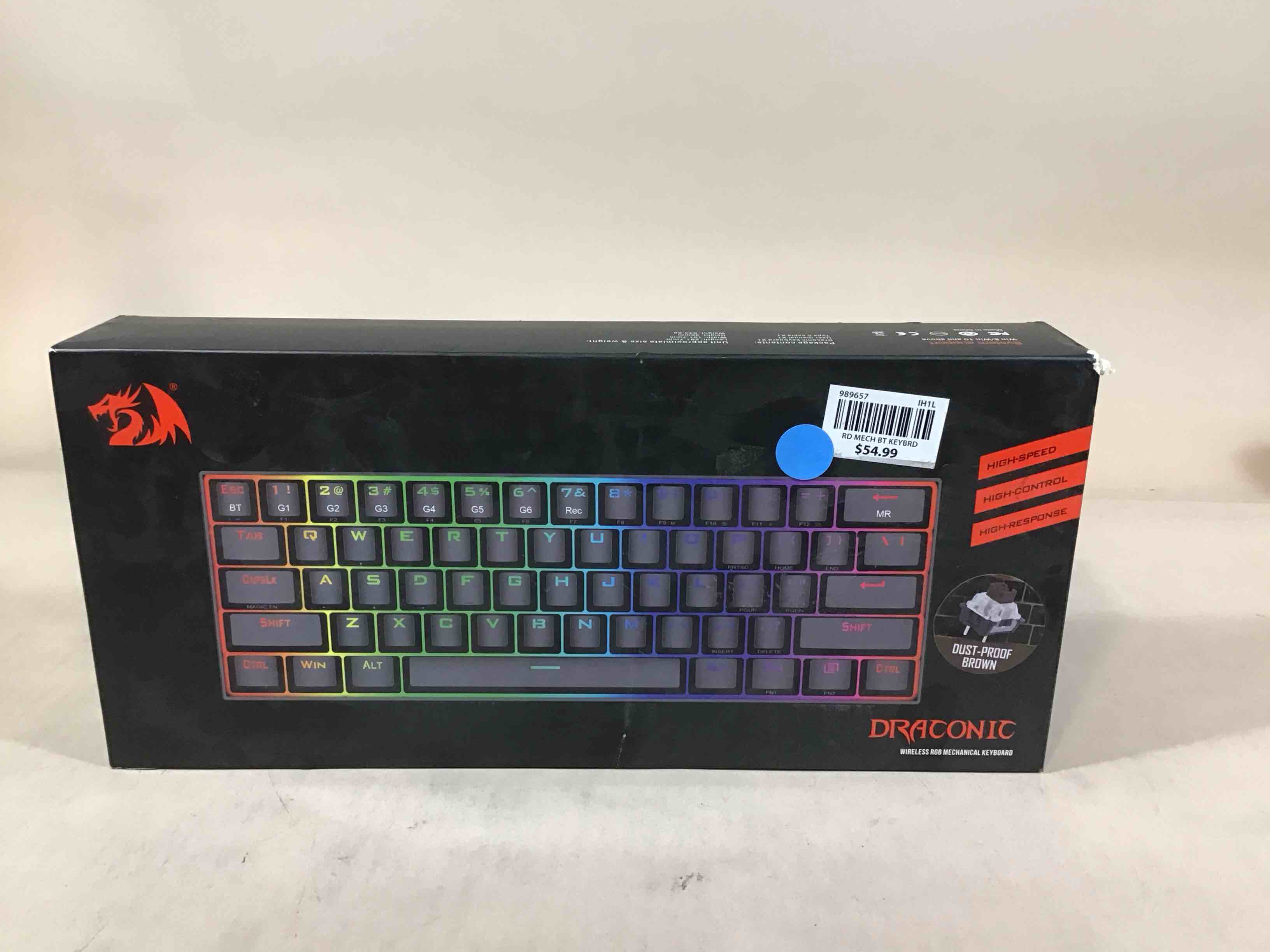 Condition photo showing Good Condition for redragon k530 pro draconic 60% wireless rgb mechanical keyboard, bluetooth/2.4ghz/wired 3-mode 61 keys compact gaming keyboard w/100% hot-swap socket, free-mod plate mounted pcb & tactile brown switch (b084jr4g5f)