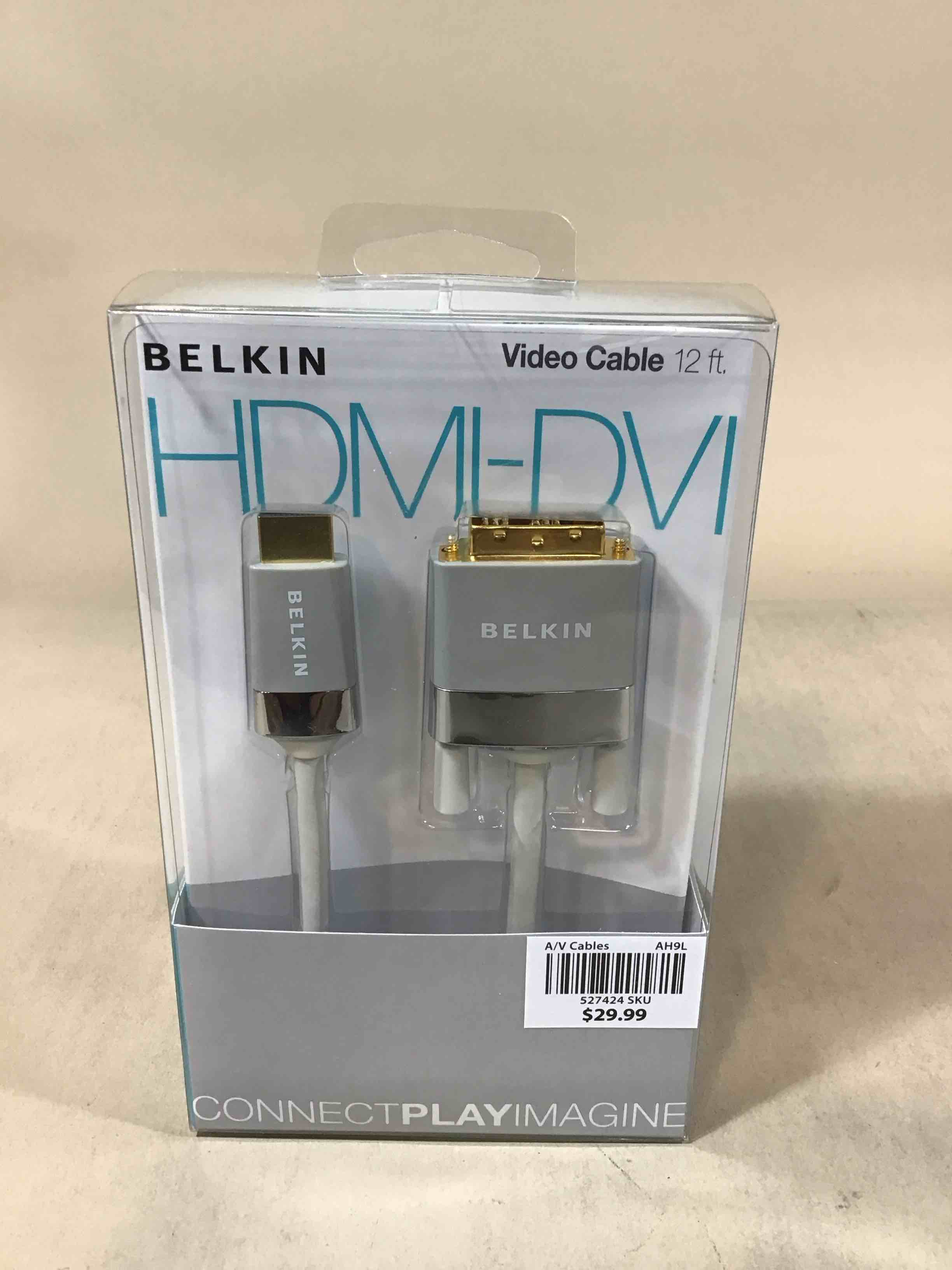 Condition photo showing New/Like New for belkin av22401-12-wht hdmi to dvi-d cable adapter