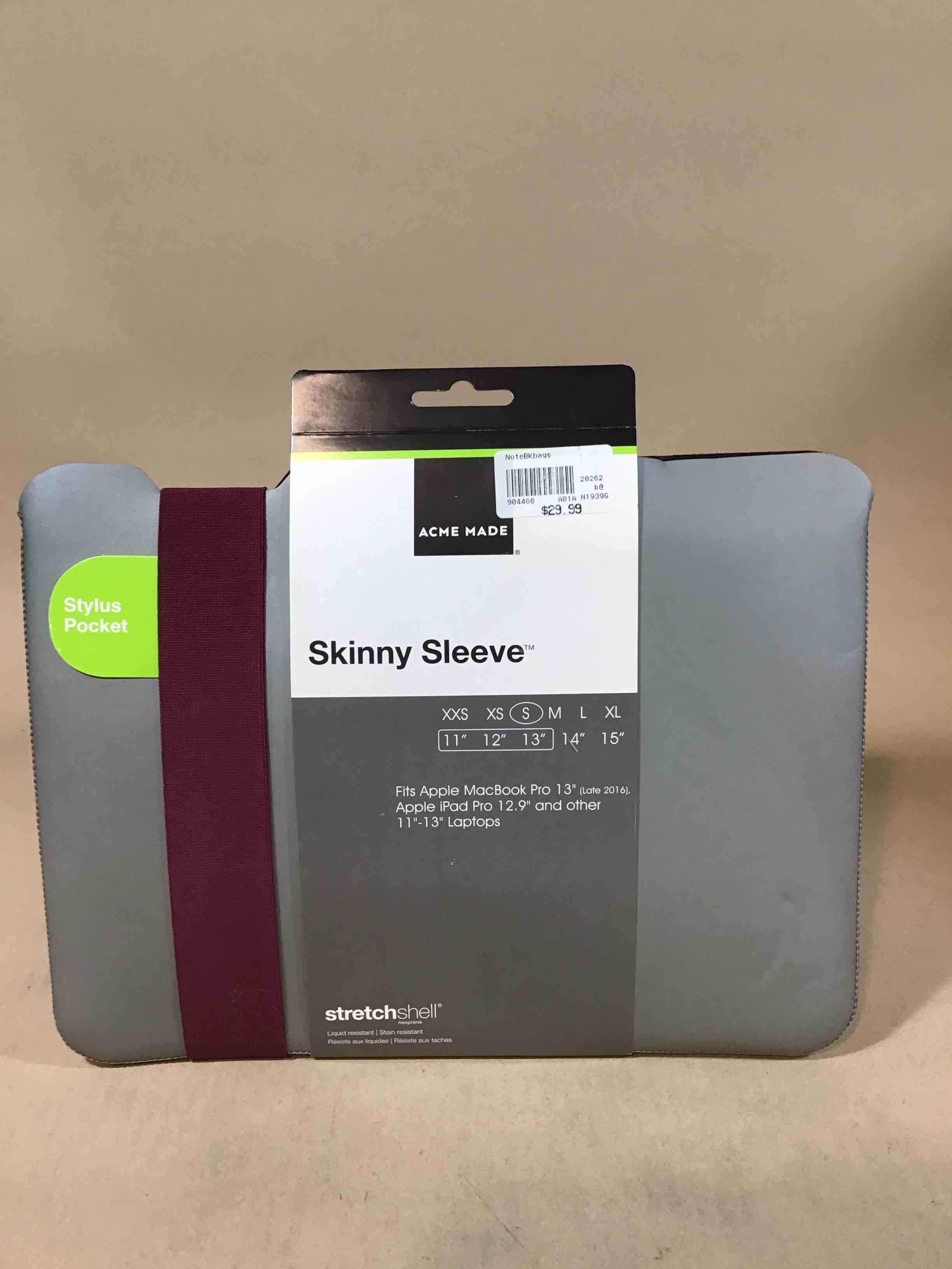 Condition photo showing New/Like New for acme made skinny sleeve small (stretchshell neoprene) grey/fuchsia am10151 (b07kmf8n2j)