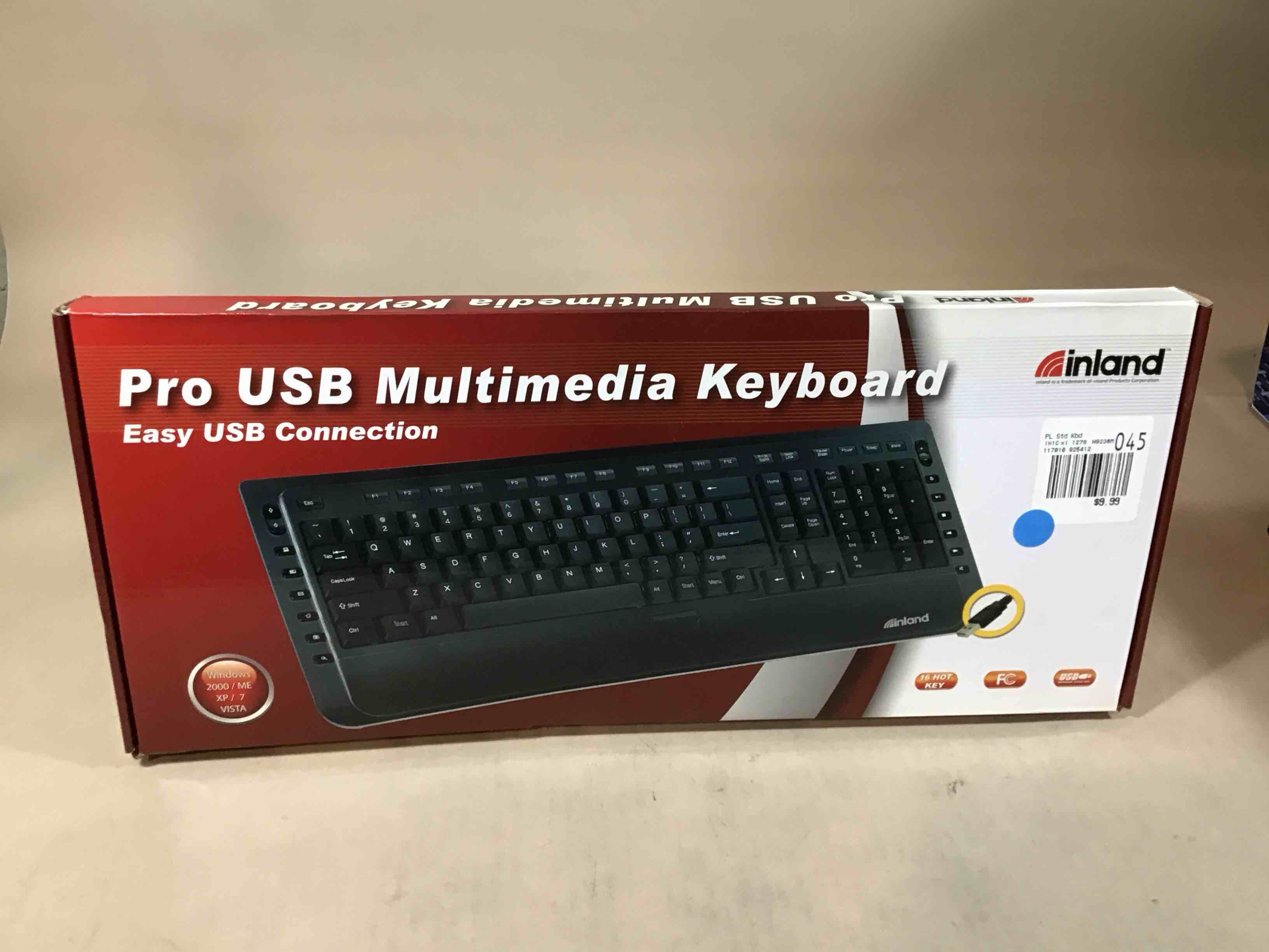 inland multimedia usb keyboard, black