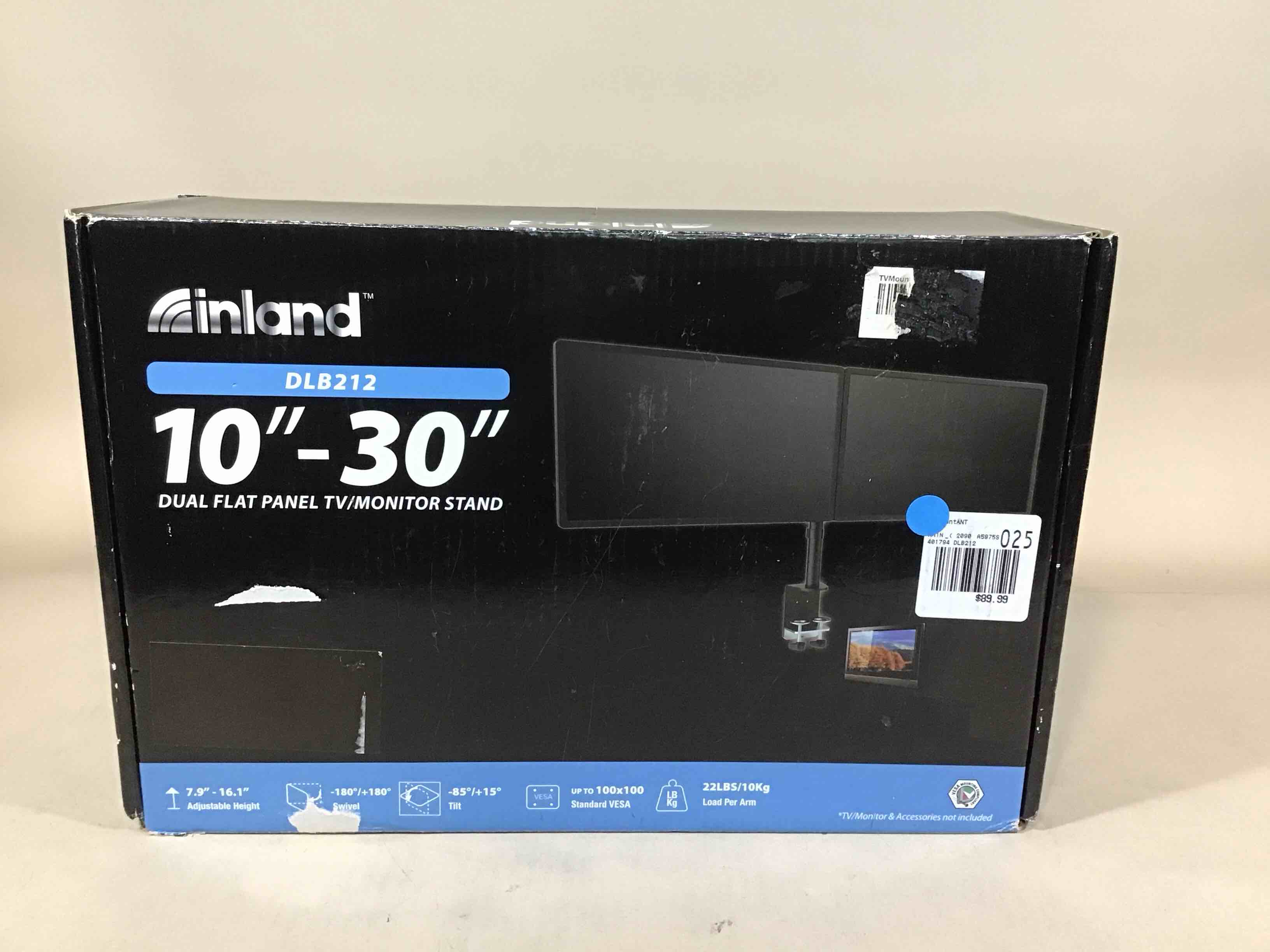 Condition photo showing Good Condition for inland 10”-30” dual flat panel tv/monitor stand