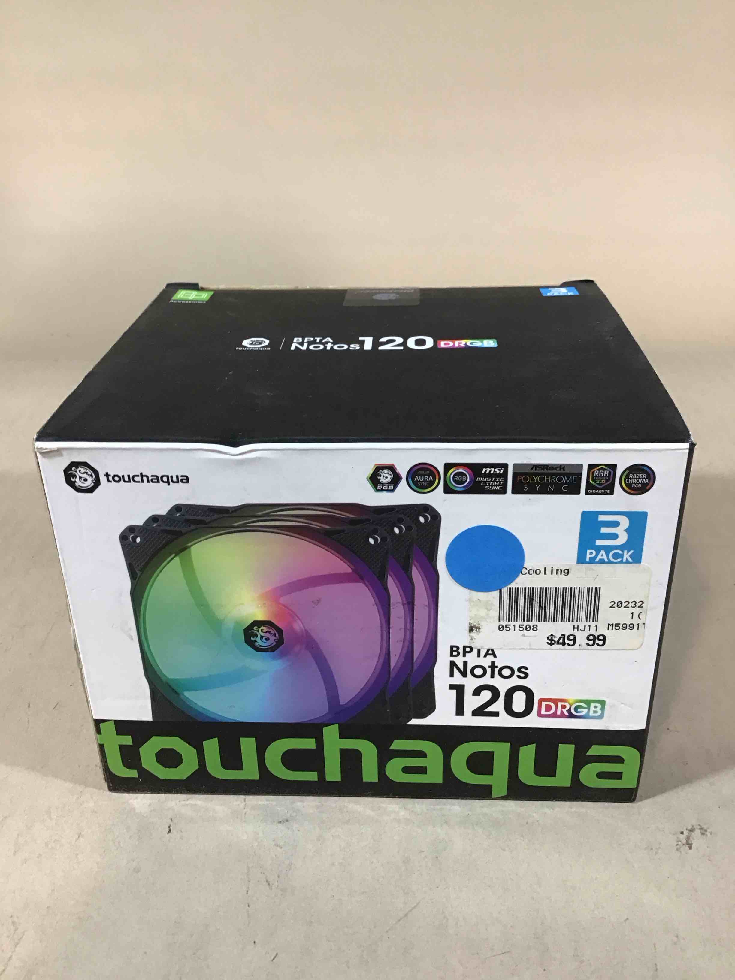 Condition photo showing Good Condition for bitspower notos 120mm case fan drgb computer fan pwm pc cooling fan led high airflow desktop silent cooler 1800 rpm w/pwm fan hub digital rgb controller (3 pack)
