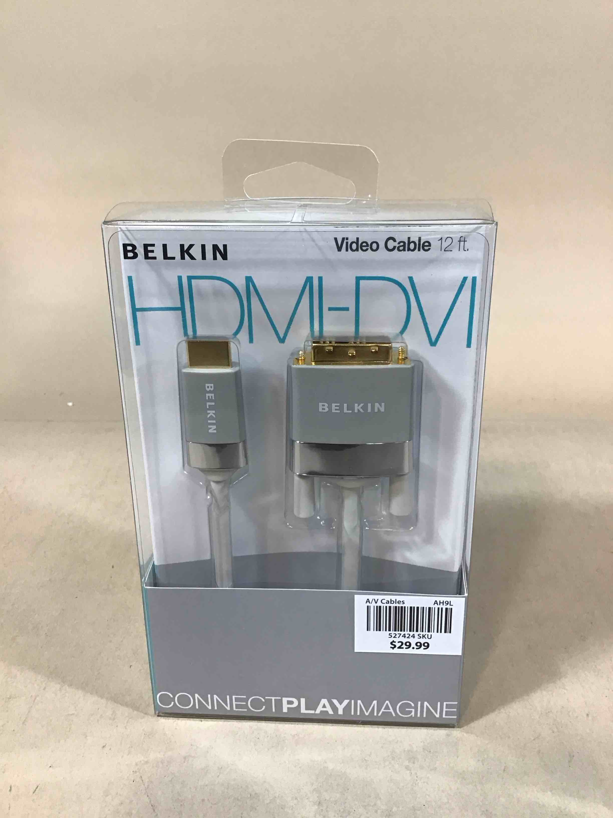 Condition photo showing New/Like New for belkin av22401-12-wht hdmi to dvi-d cable adapter