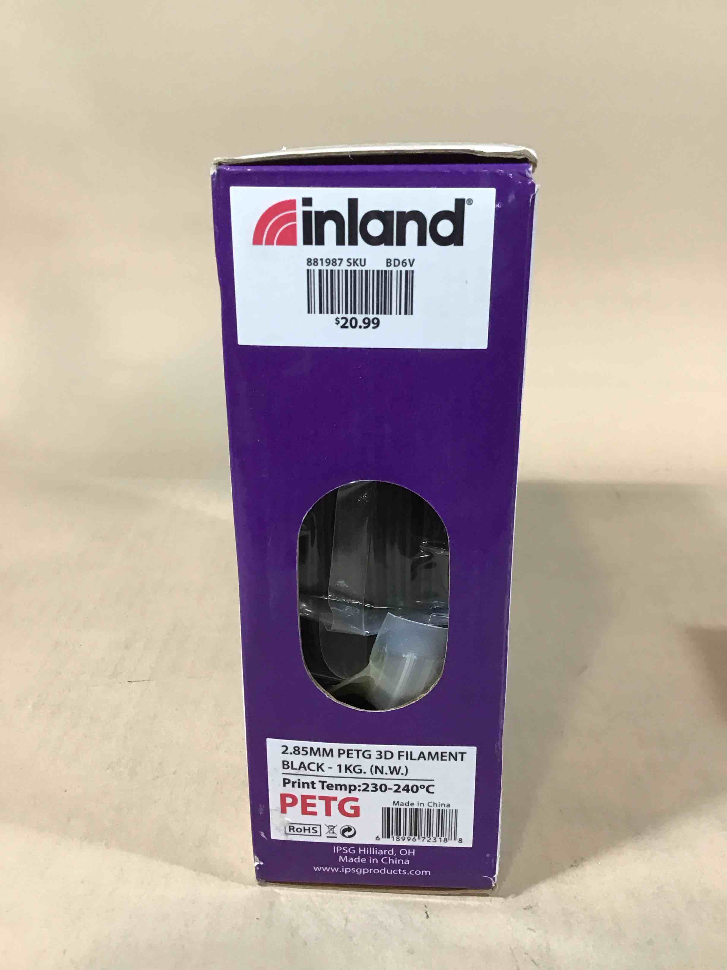 Condition photo showing New/Like New for inland -petg 3d printing filament 2.85 mm- black