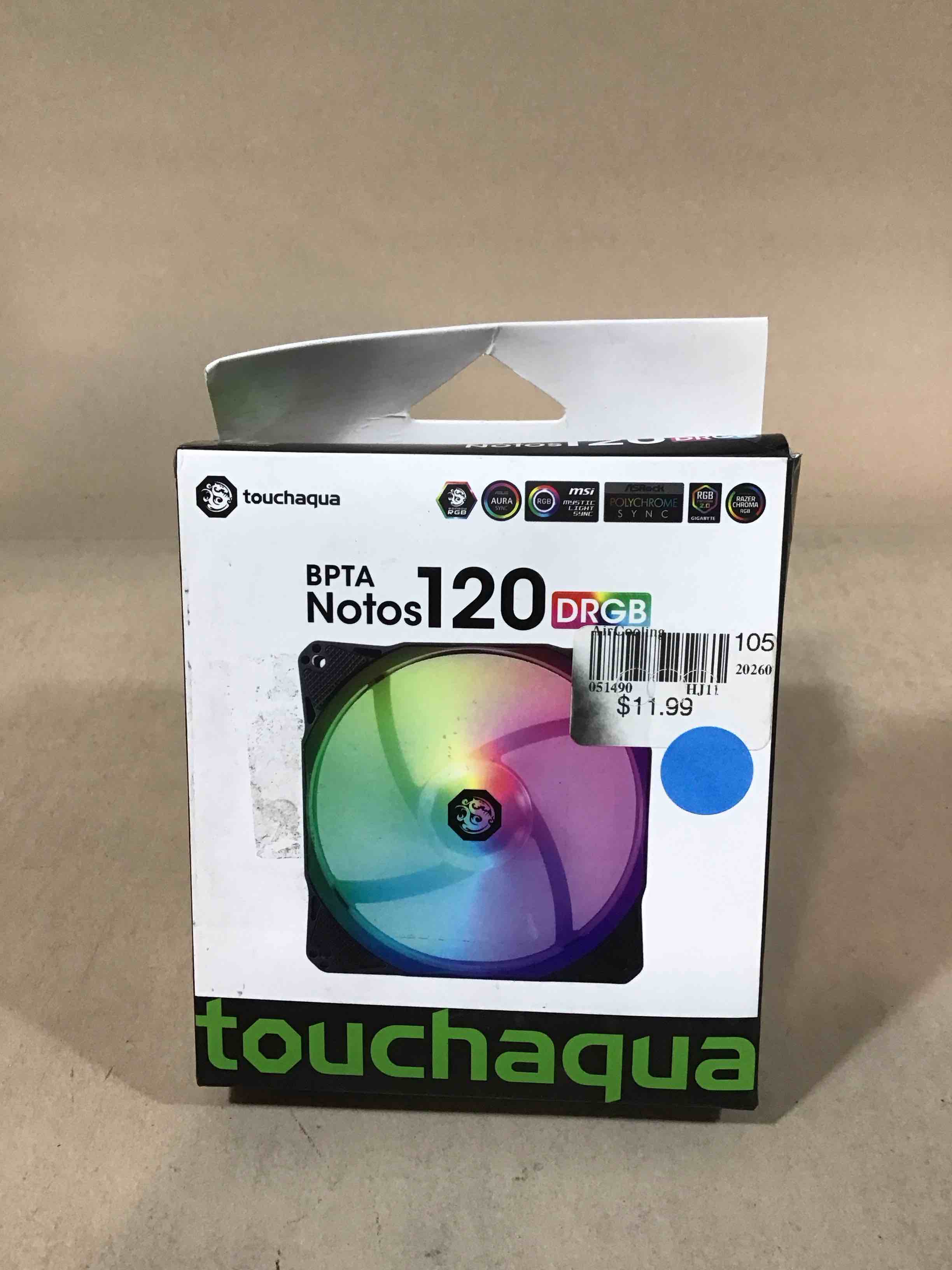 bitspower notos 120mm case fan, drgb computer fan pwm pc cooling fan led high airflow 5v 3-pin addressable rgb 1800 rpm (1 pack)