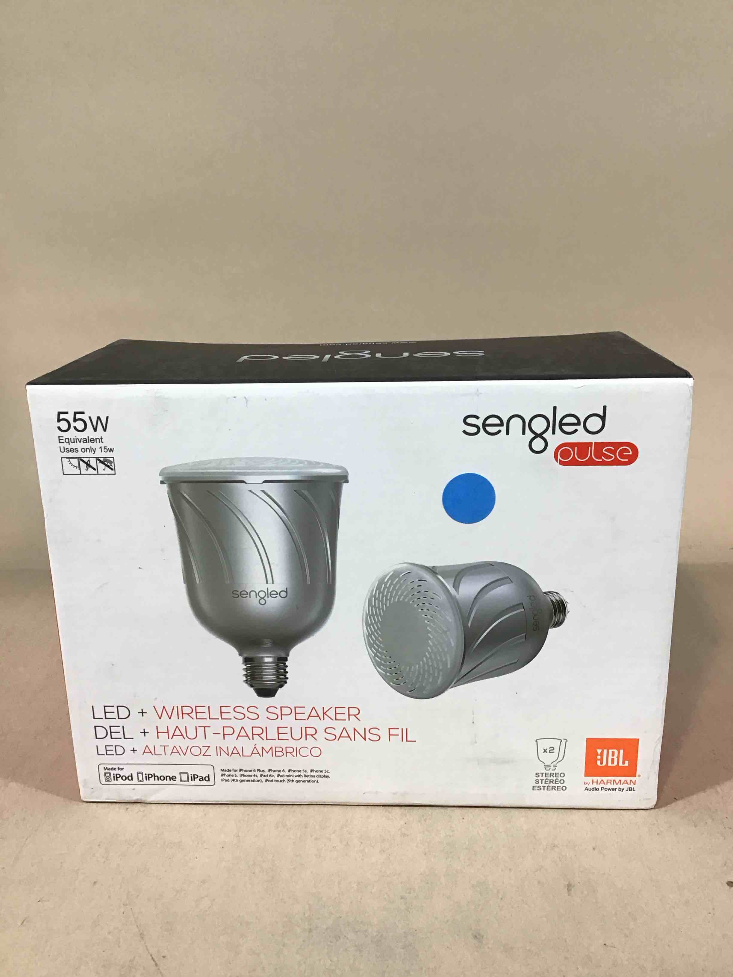Sengled Pulse Dimmable White Smart BR30 Light Bulb + Bluetooth Speaker  55W Equivalent  No Hub Required  2 Bulbs