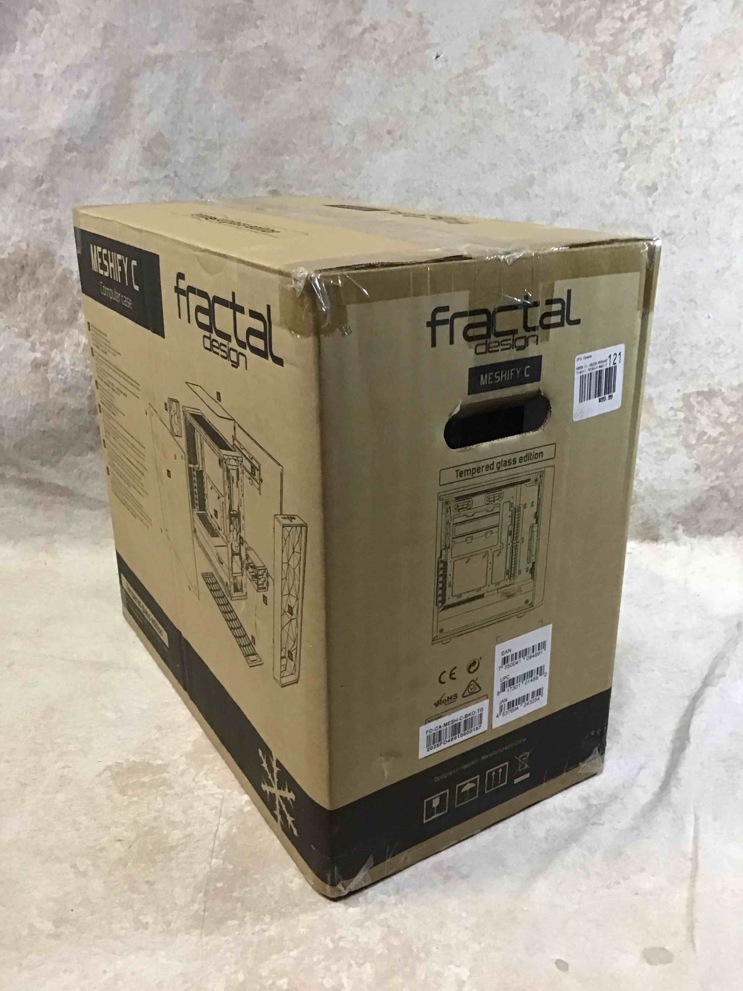 Fractal Design Meshify C - Dark TG FD-CA-MESH-C-BKO-TG Black ATX Mid Tower Computer Case ATX Power Supply