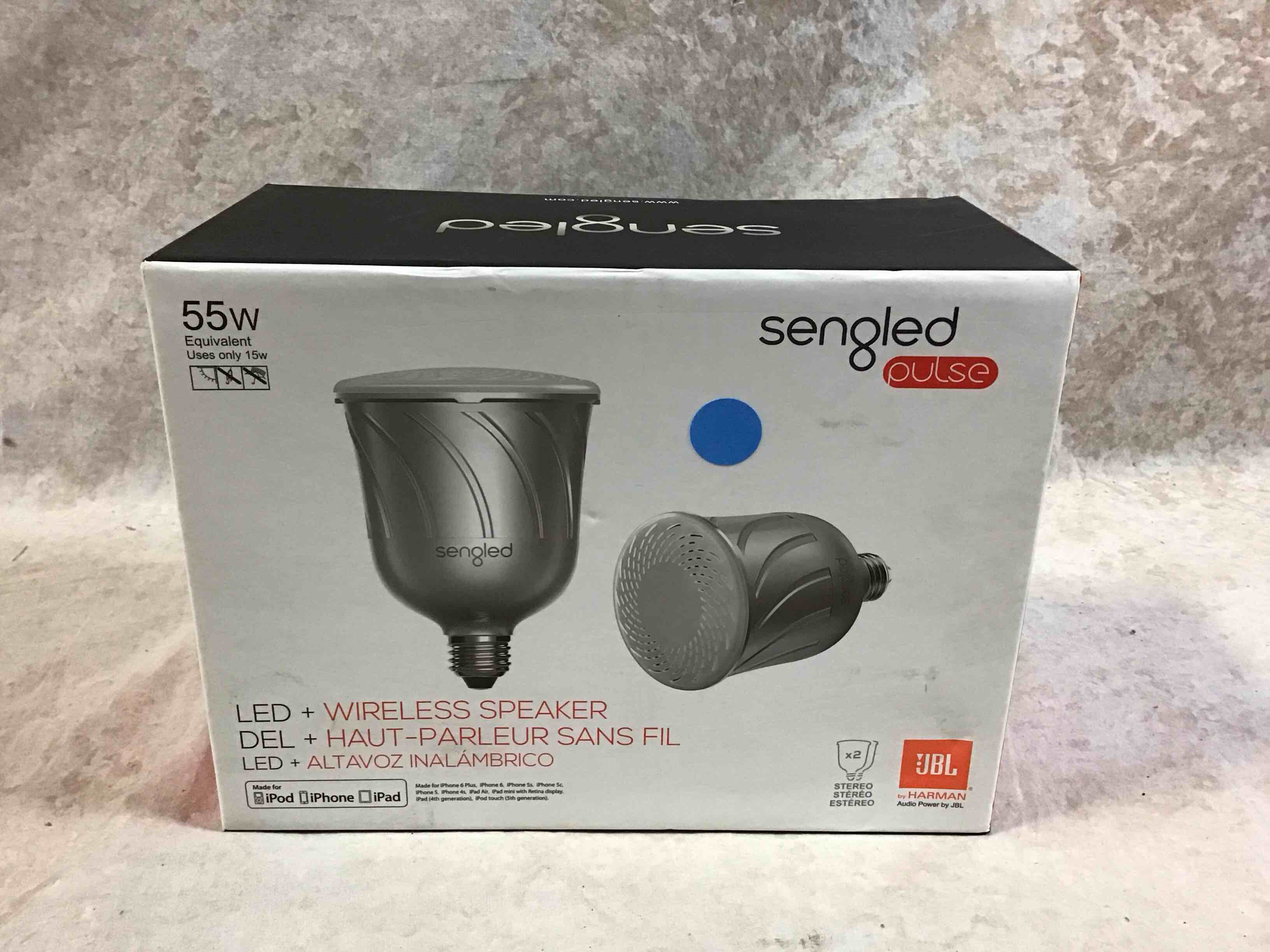 Sengled Pulse Dimmable White Smart BR30 Light Bulb + Bluetooth Speaker 55W Equivalent No Hub Required 2 Bulbs