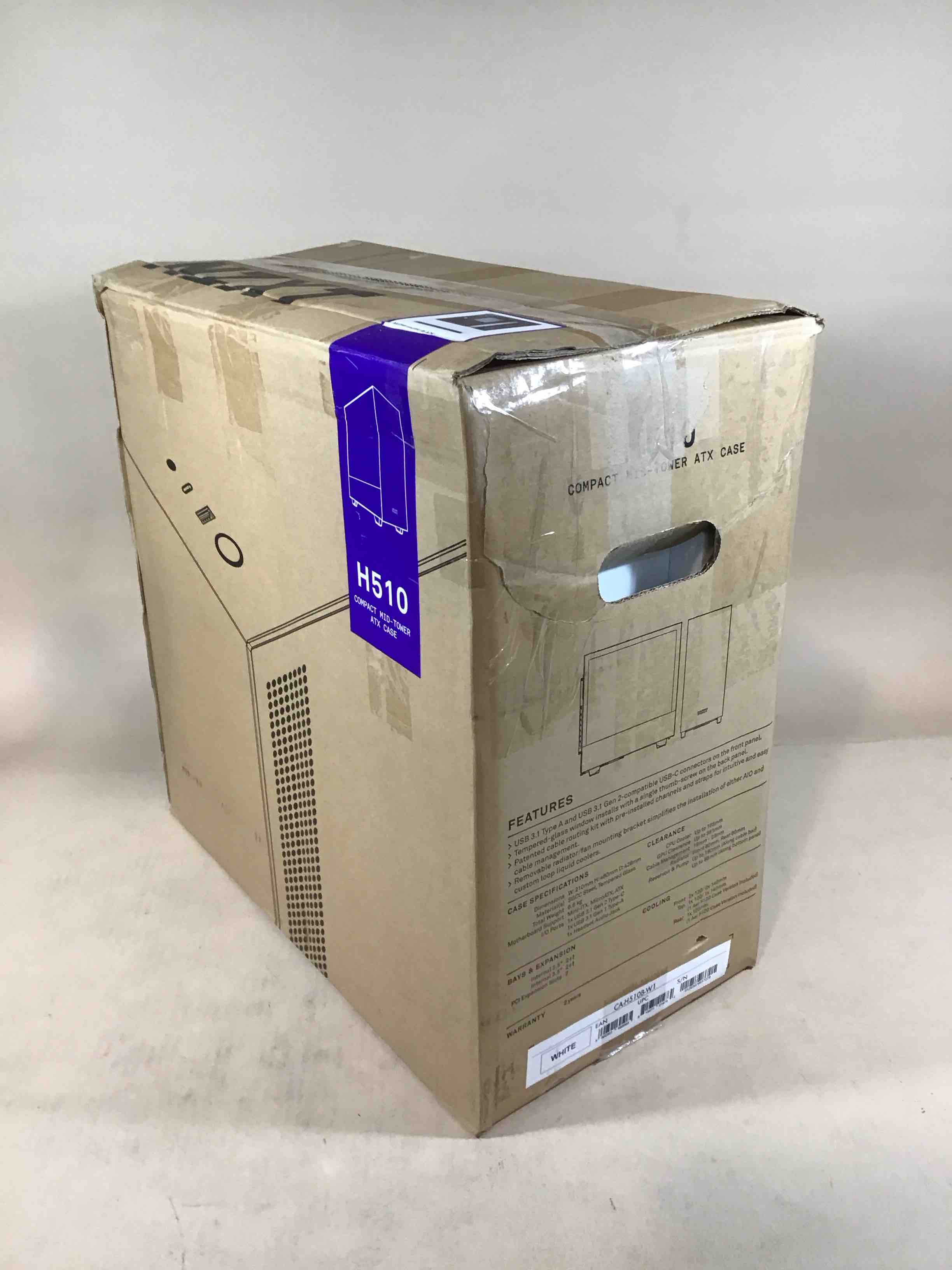 NZXT - H510 Compact ATX Mid-Tower Case with Tempered Glass - Matte White