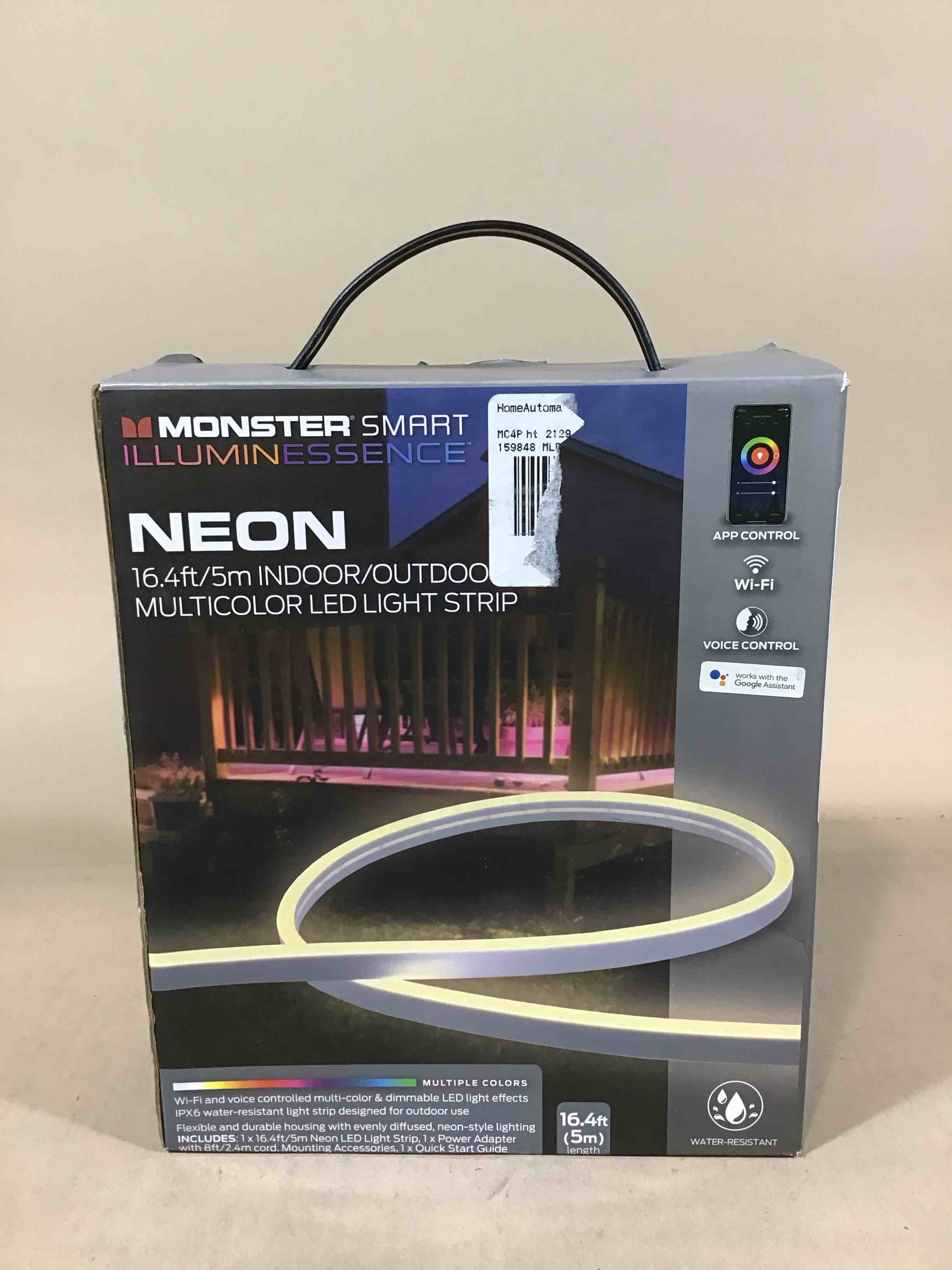 Monster LED 16.4ft Smart Outdoor Multi-Color Neon LED Light Strip  Water-Resistant  Mobile App