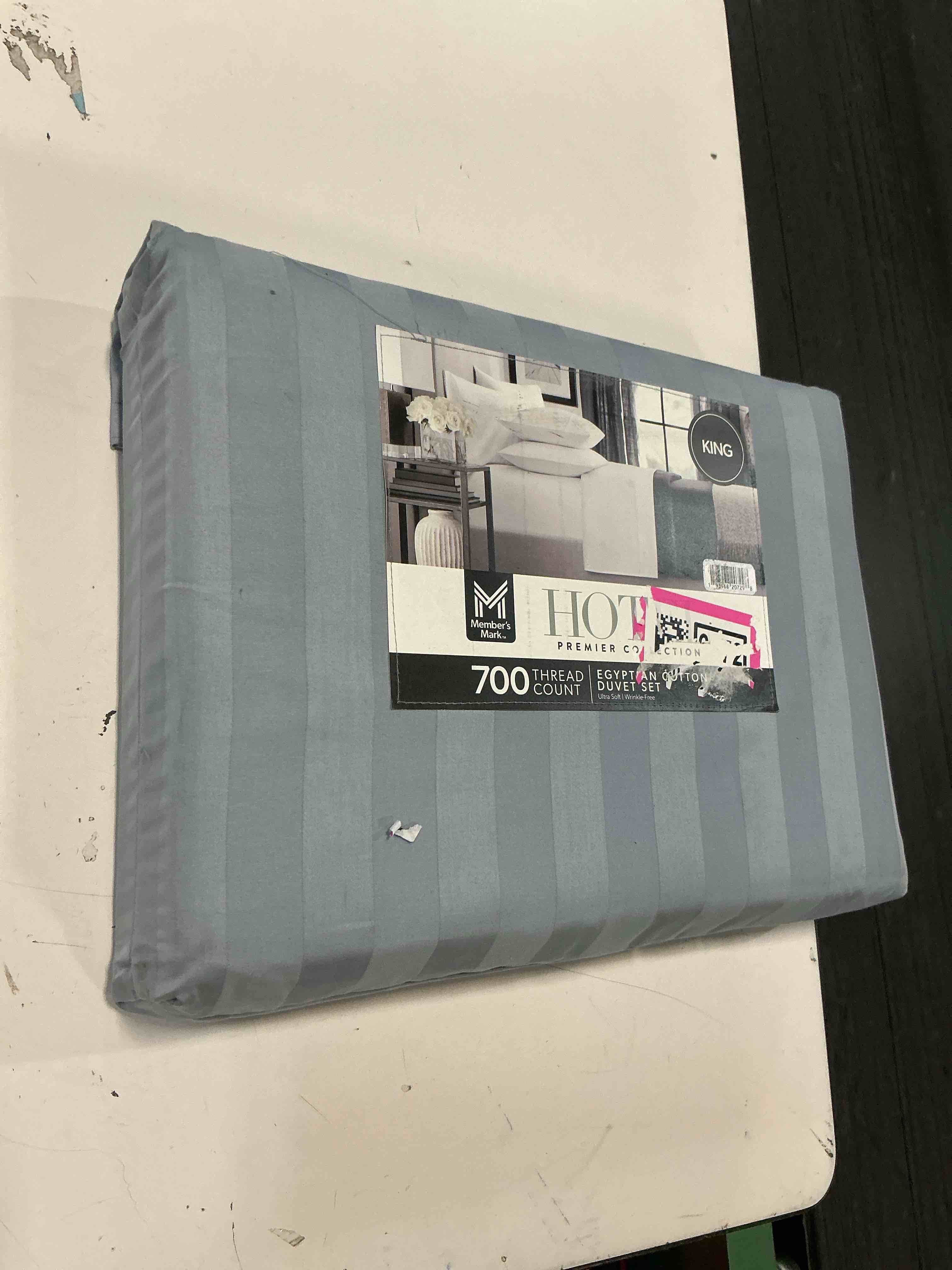 Condition photo showing As Is for member's mark hotel premier egyptian cotton 3-piece sheet set, 700 thread count king 