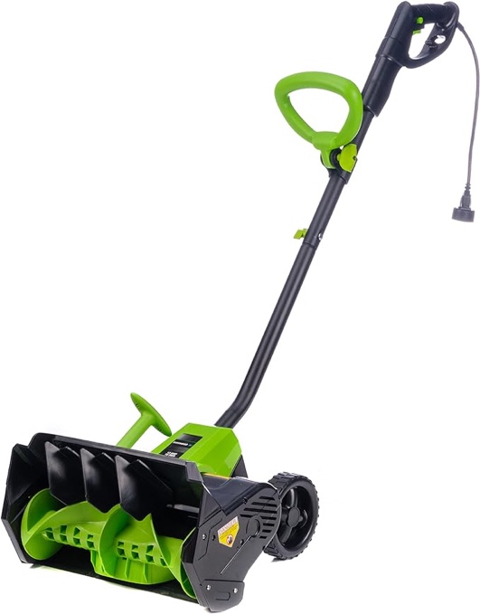 earthwise sn70016 electric corded 12amp snow shovel, 16" width, 430lbs/minute