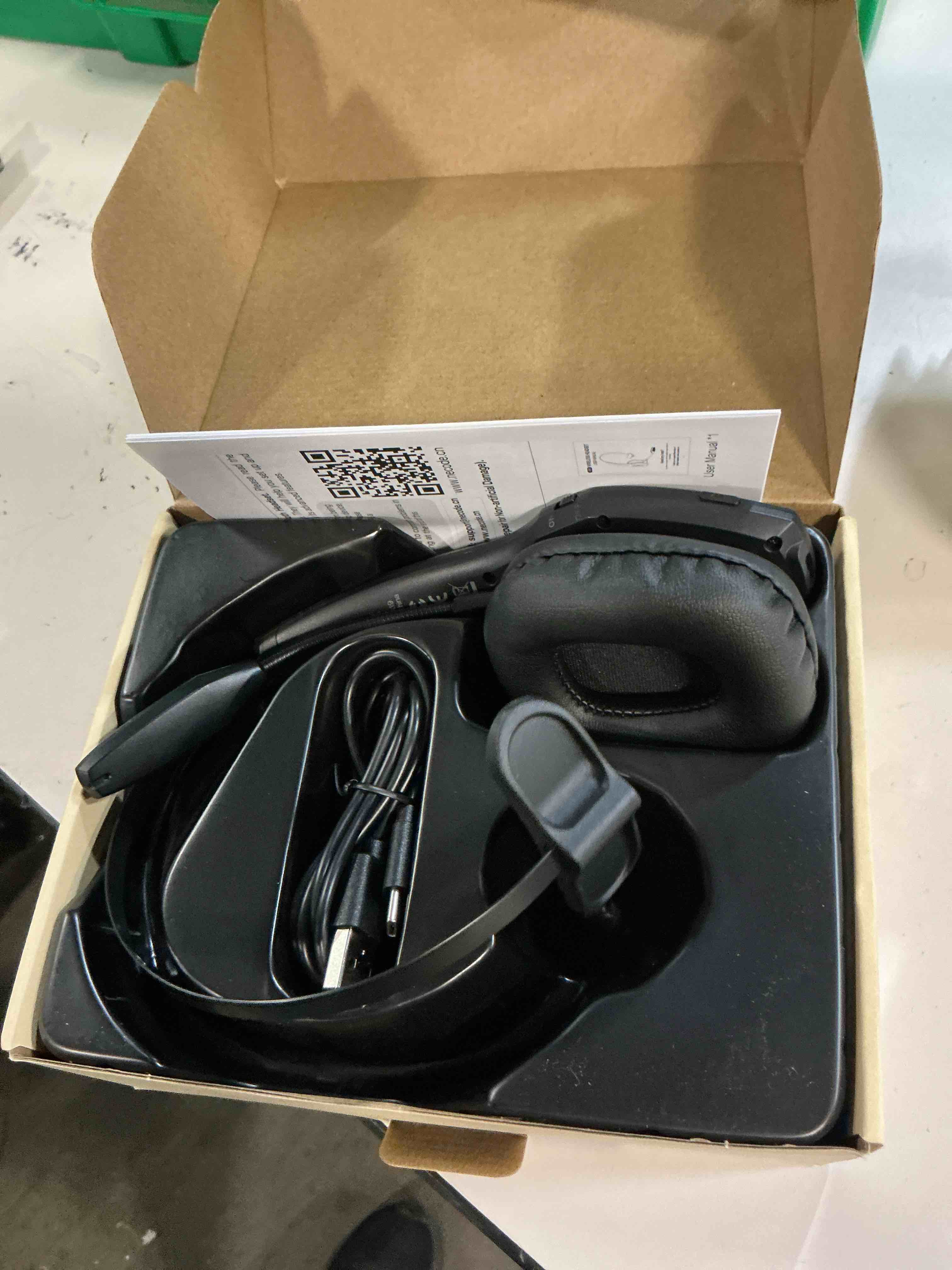 Condition photo showing New/Like New for trucker bluetooth headset, wireless headset with mic, bluetooth headsets with dual noise cancelling microphone & mute button, 55hrs working time pc headsets for cell phones, computer, truck driver black