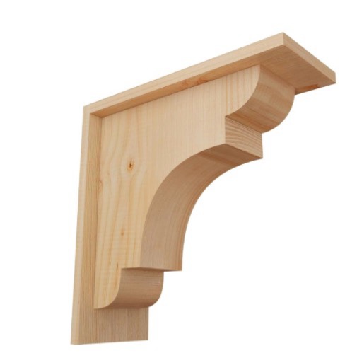 ekena millwork cor06x12x16neb01rwr 6"w x 12"d x 16"h new brighton rough sawn corbel w/backplate, wes