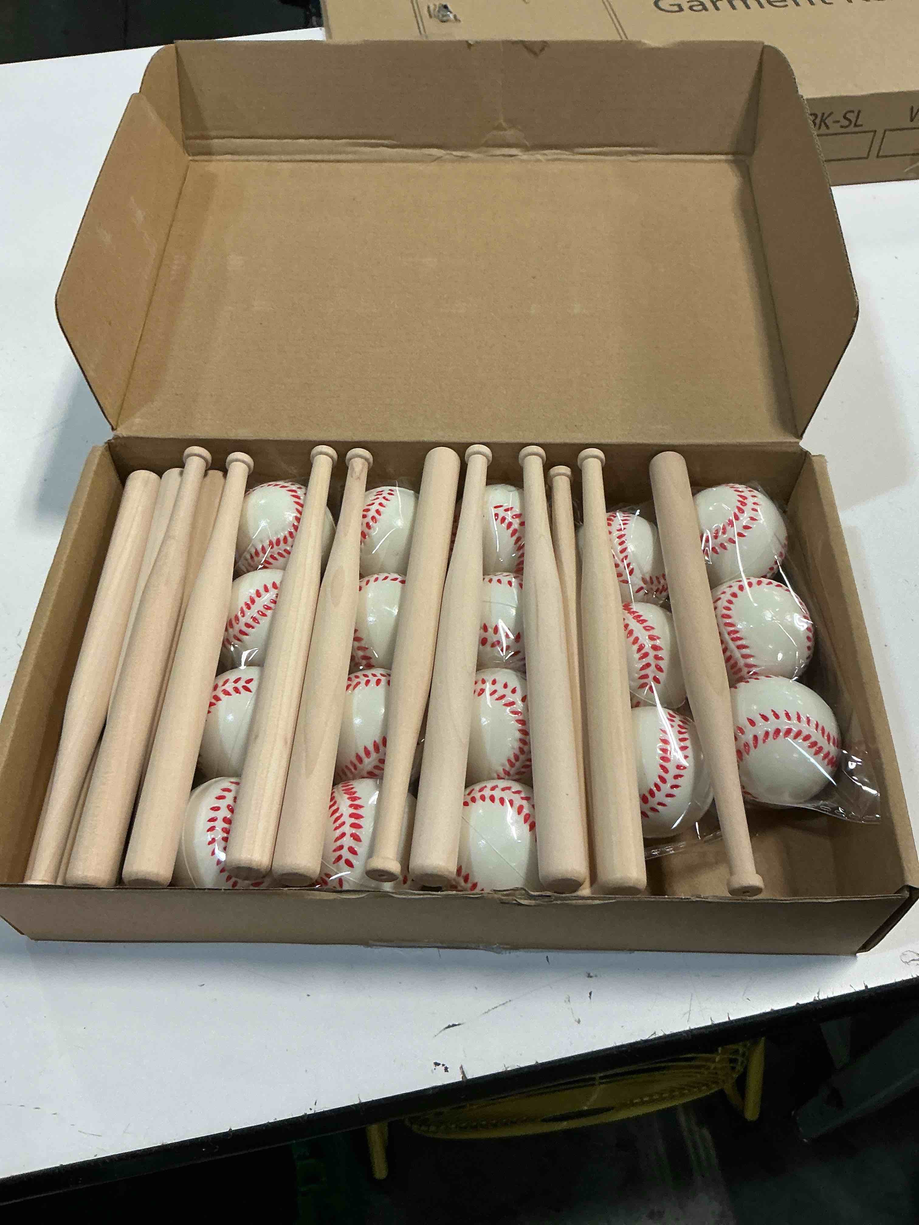Condition photo showing New/Like New for libima 36 pcs mini baseball bats mini foam sports balls 8" unfinished wood ball bats 2" foam baseballs small party favors for sports diy craft