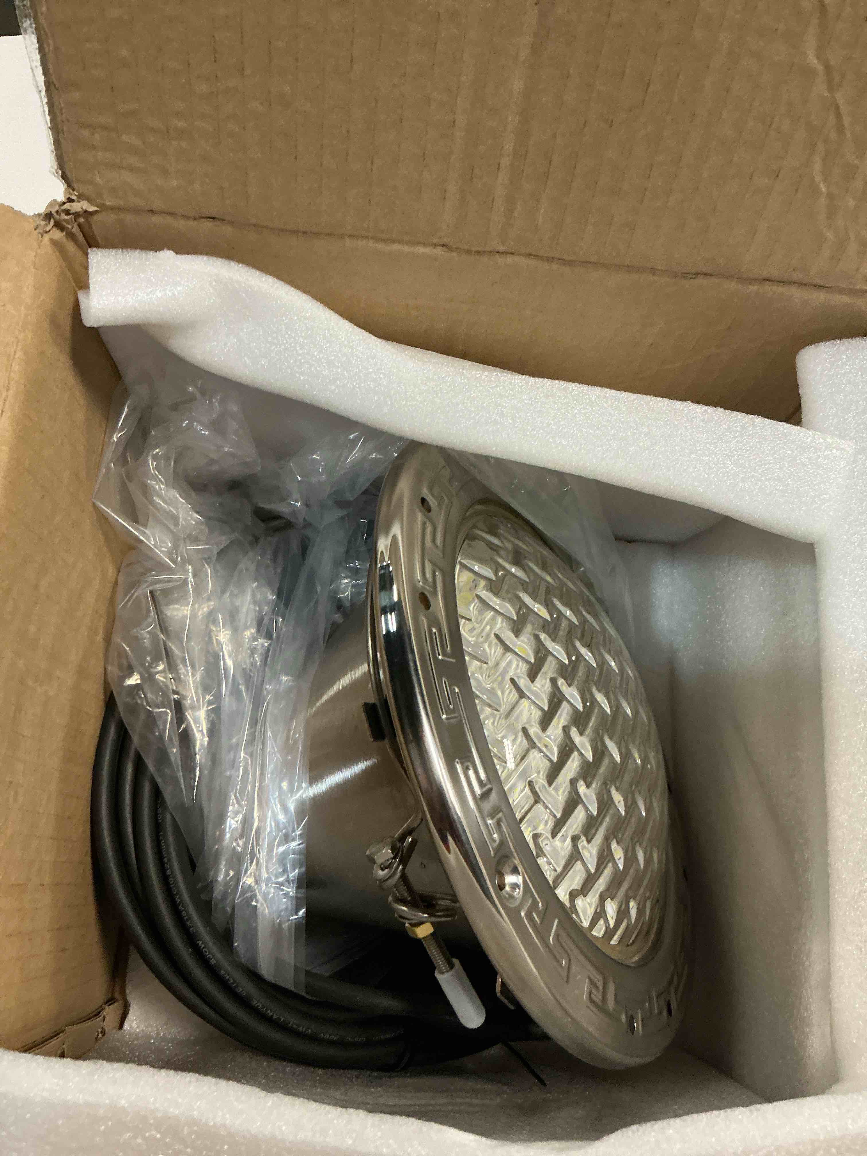 Condition photo showing New/Like New for led pool lights for inground pools, 120v pool lights white, 10 inch inground pool light 120v suitable for 10 inch wet niche, underwater pool light, 35w, 50 foot cord 50 ft