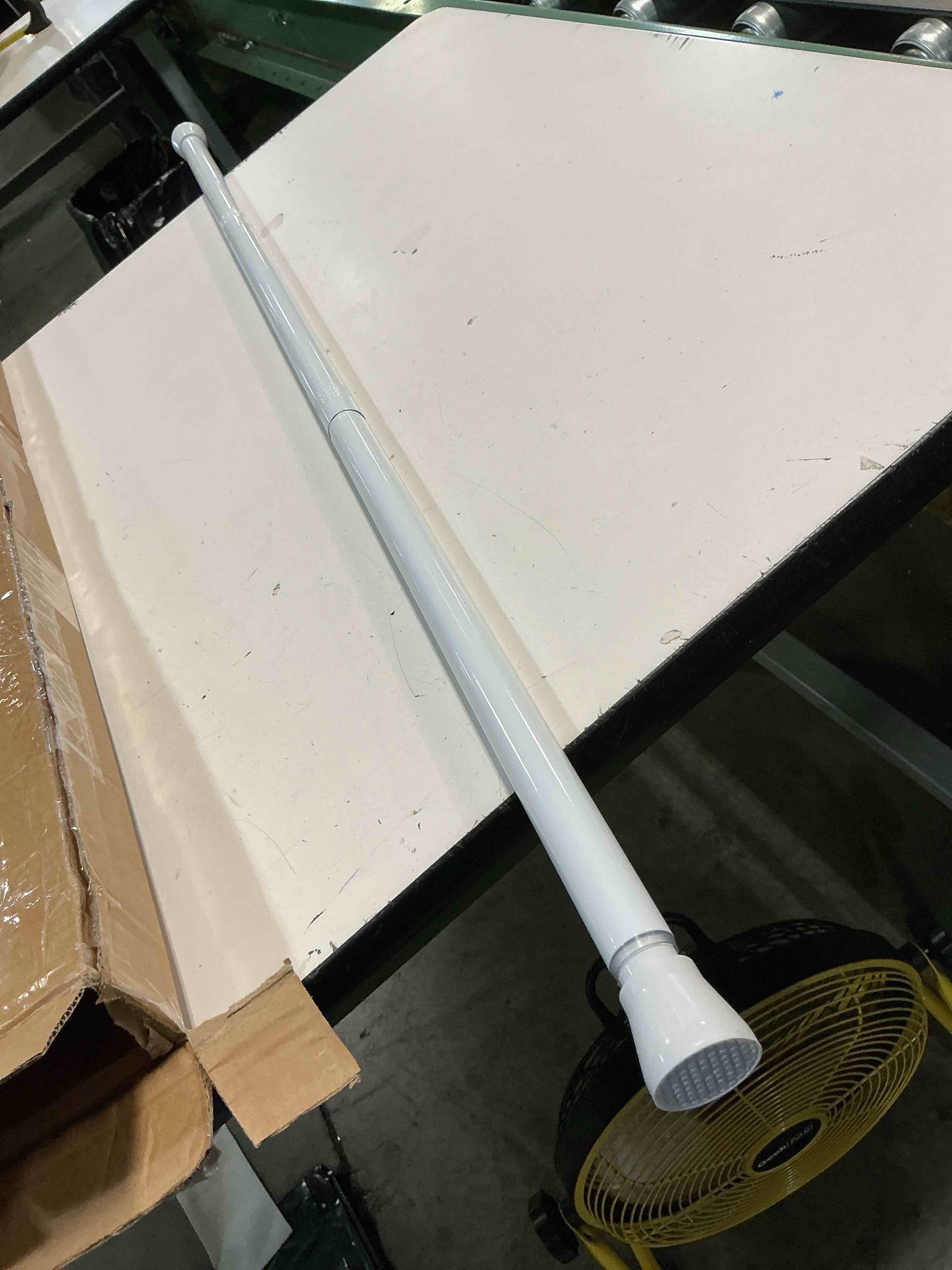 Condition photo showing As Is for aizesi tension curtain rod adjustable spring tension rods for windows 28 to 48 inch, no drilling, 7/8" diameter, white curtain rod, small shower curtain rod for bathroom, doorway, closet, kitchen white 28" to 48"-1pcs