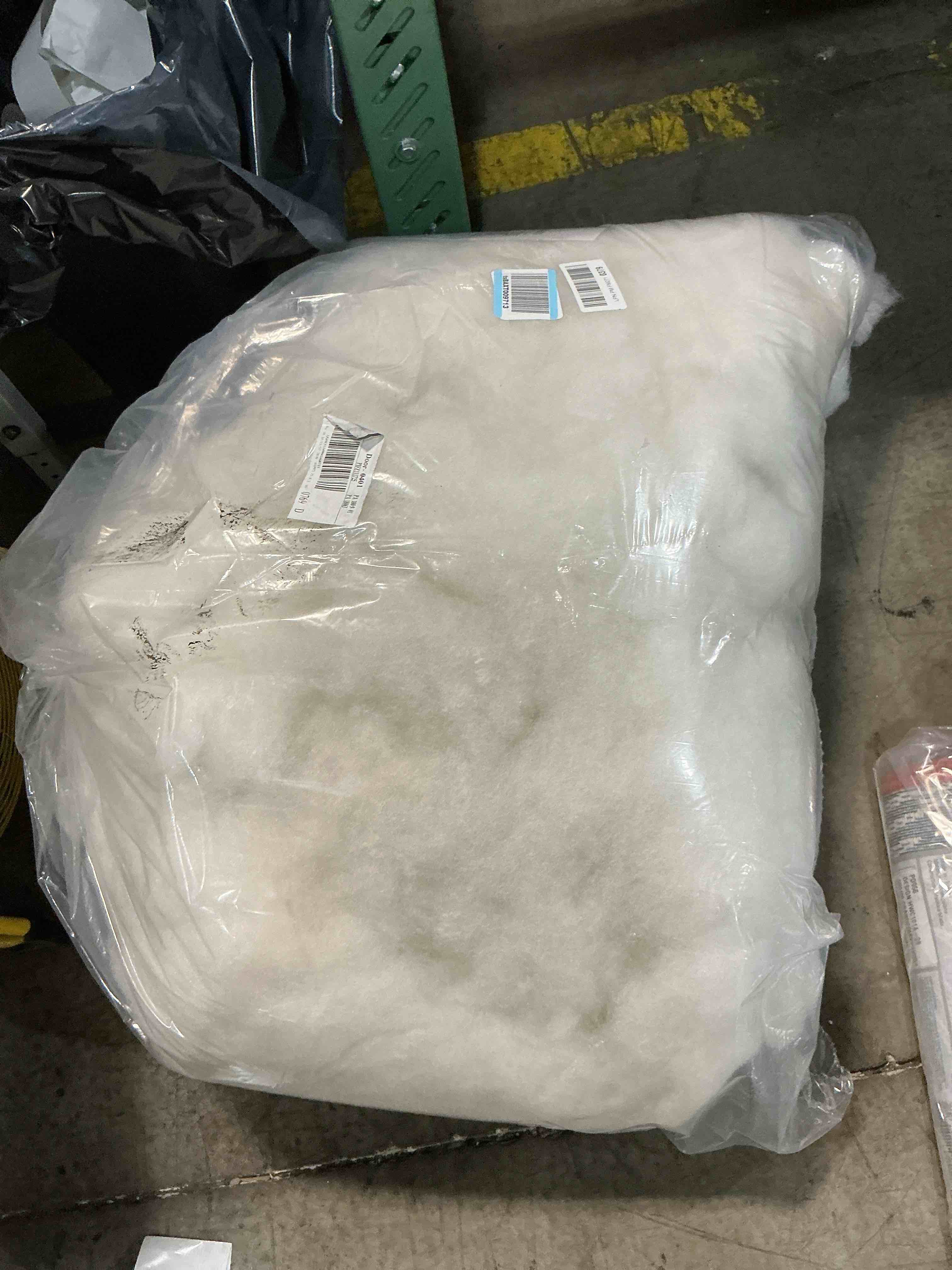 Condition photo showing As Is for fairfield the original poly-fil, premium polyester fiber fill, soft pillow stuffing, stuffing for stuffed animals, toys, cloud decorations, and more, machine-washable poly-fil fiber fill, 5 lbs. box 5 lb white