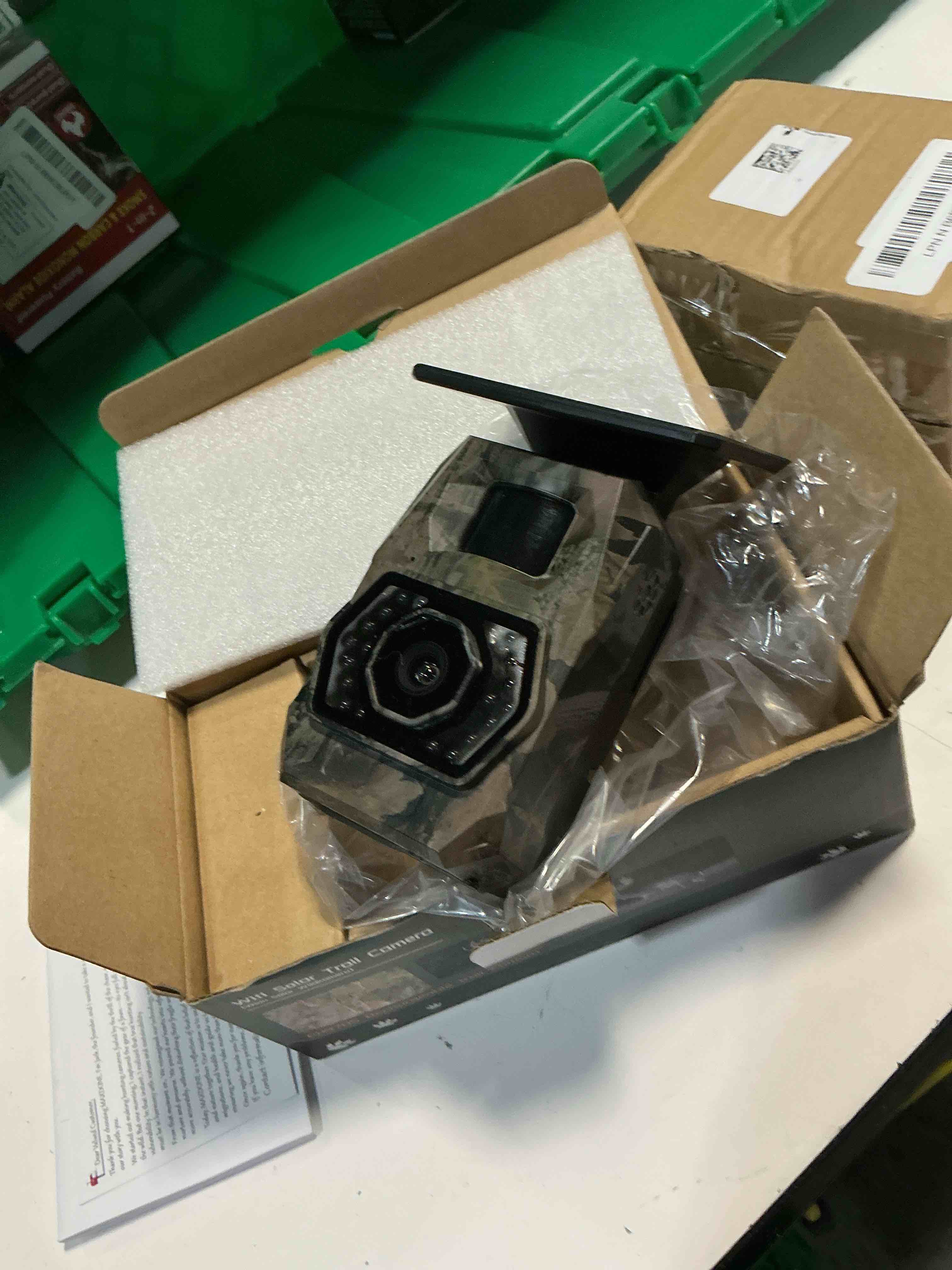 Condition photo showing New/Like New for solar trail camera wifi bluetooth - game cameras with night vision motion activated waterproof, rechargeable trail cam with 5200mah battery deer camera hunting wildlife cameras for outdoor backyard green