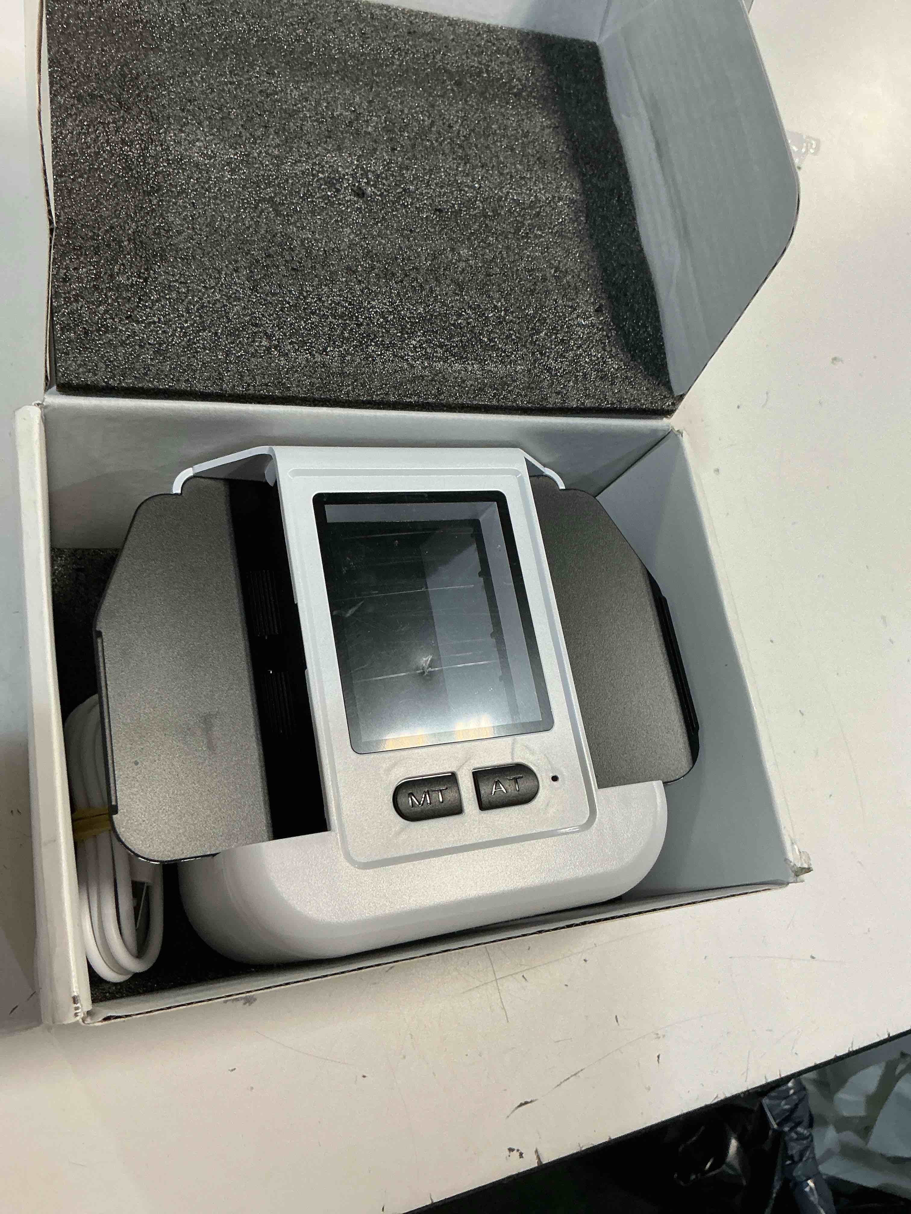 Condition photo showing As Is for ontilt m1 automatic card shuffler with auto & manual mode, low noise, rechargeable built-in 200mah battery, portable electric shuffling machine for 1-2 decks poker, uno, blackjack, skip-bo, phase 10 white