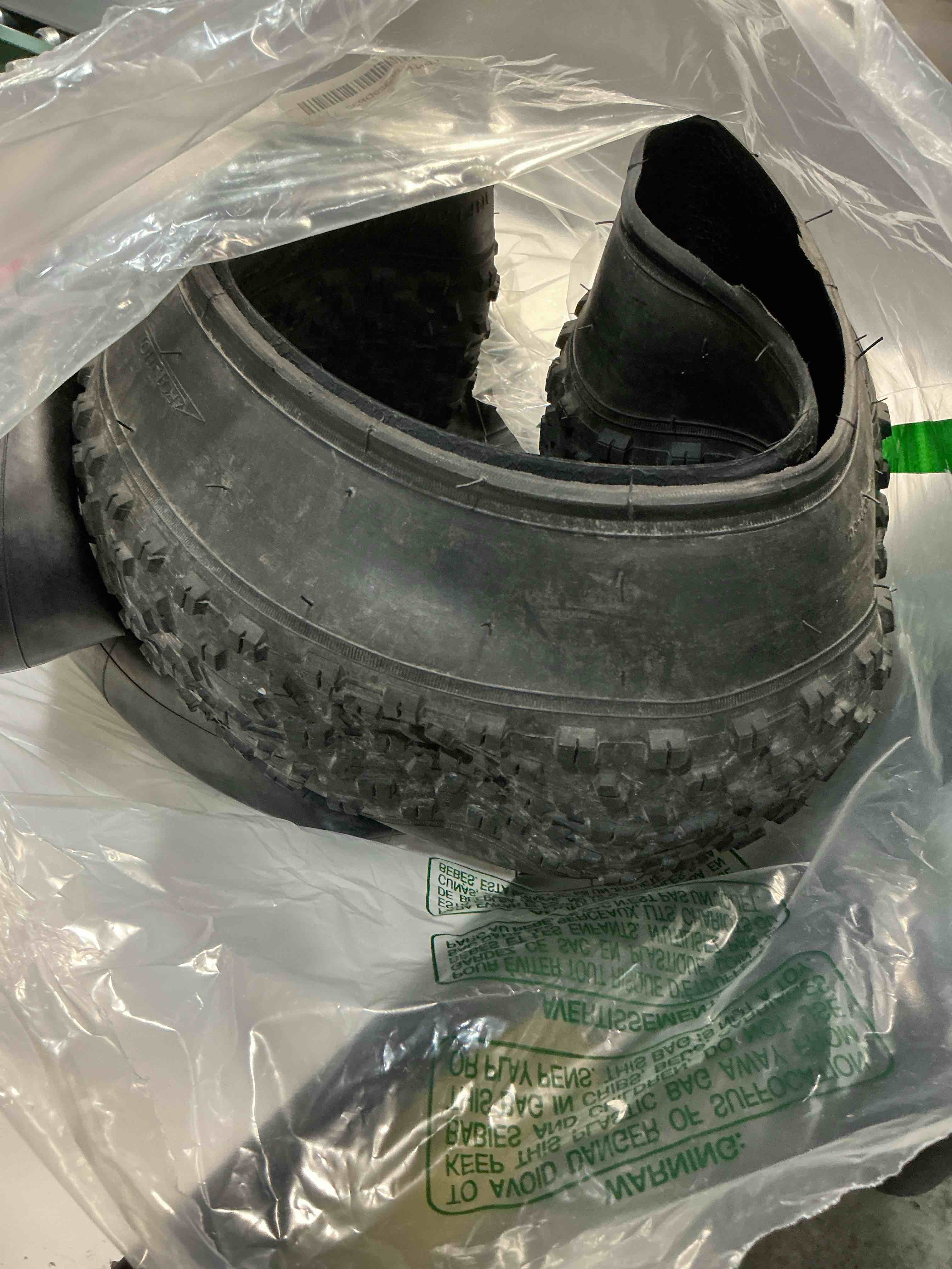 Condition photo showing As Is for yeesport fat tire 20×4.0/26×4.0, folding ebike tires 20/26x4 with inner tube, puncture resistant fat bike tires 20/26 inch fat tire replacement for snow, street, beach, mountain road ?20×4.0" (av 1.18"/30mm)