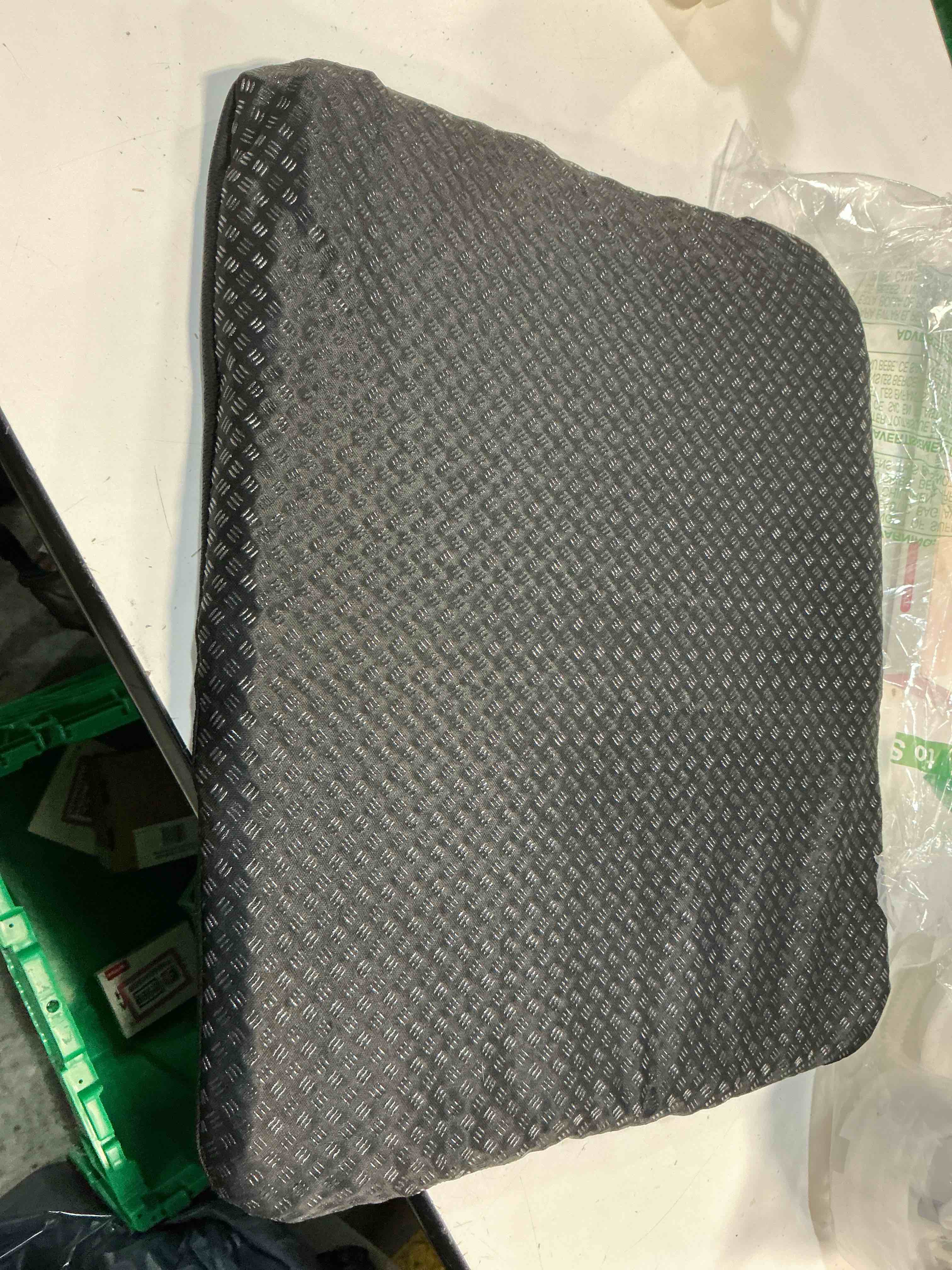 Condition photo showing As Is for gel seat cushion, cooling seat cushion (super large & thick), breathable honeycomb design absorbs pressure points seat cushion, gel cushion for office chair, home car seat cushion for wheelchair blue