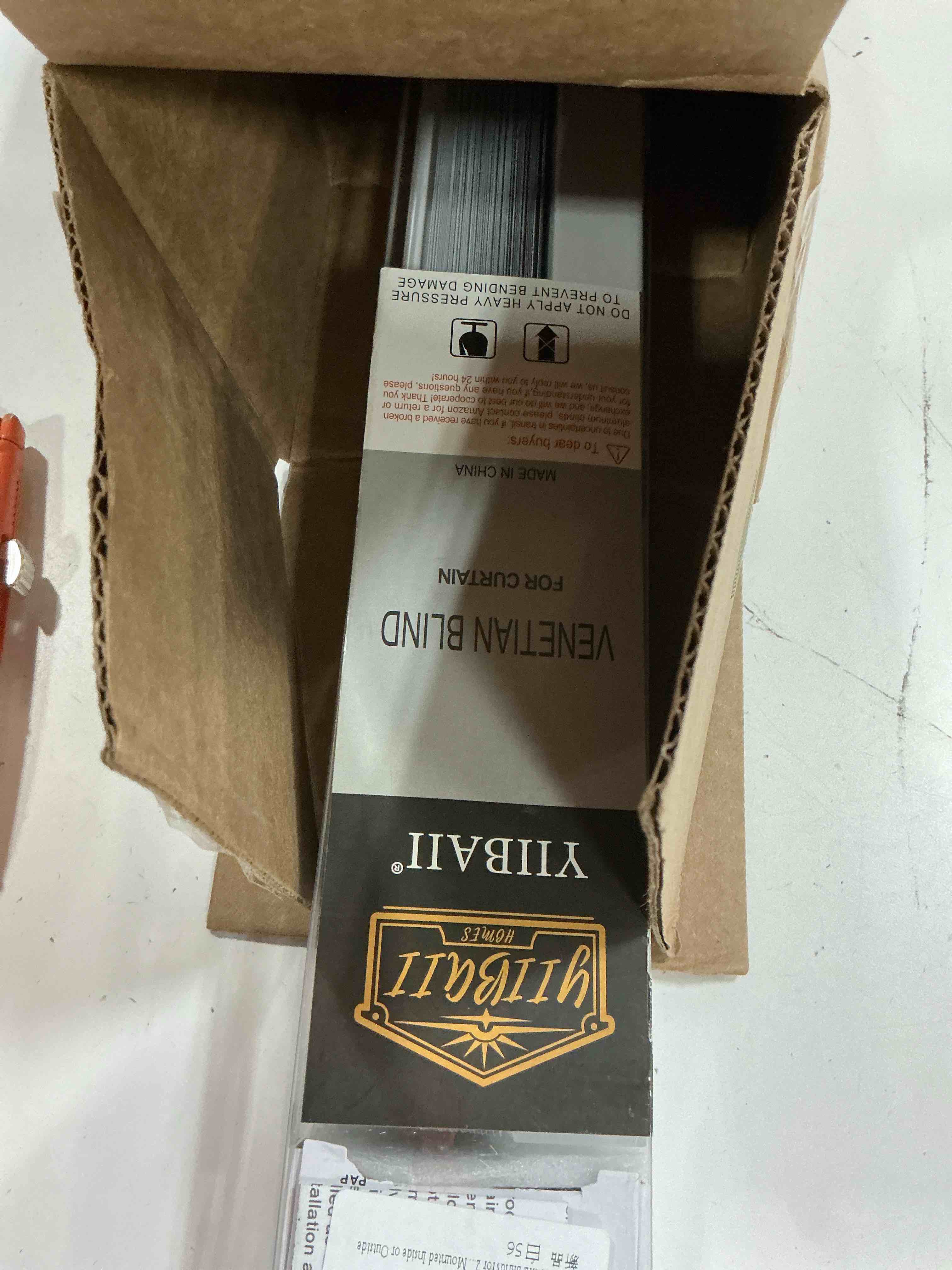 Condition photo showing New/Like New for yiibaii mini blinds suitable for 22.5" w x 64" h windows 1" aluminum horizontal venetian blinds darkening with rope and pole can mounted inside or outside