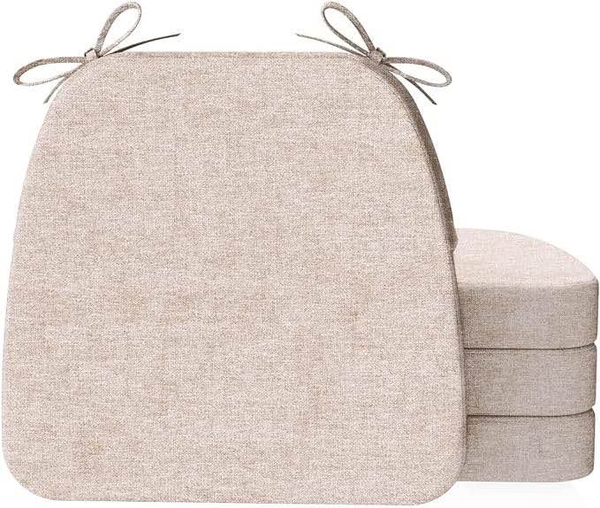 set of 4 d shape outdoor beige chair cushions 