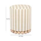 tov furniture dex beige striped linen ottoman