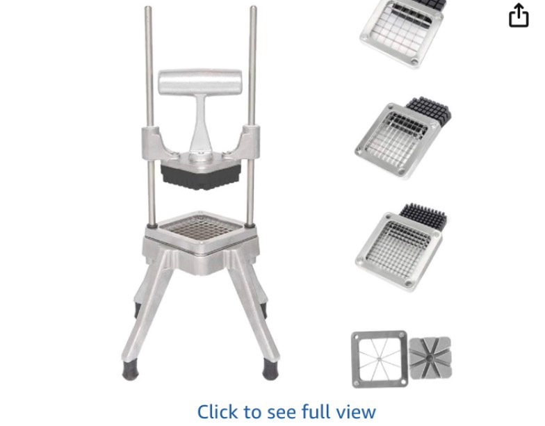 fohrer commercial vegetable chopper french fry cutter – heavy duty potato dicer with 4 stainless ste