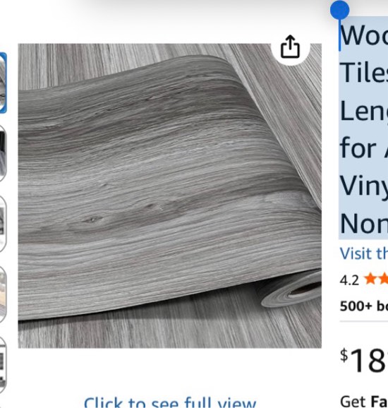 wood grain peel and stick floor tiles – 11.8” width, full roll length of 118" – versatile design for any space, grey self adhesive vinyl flooring, waterproof and non-slip features