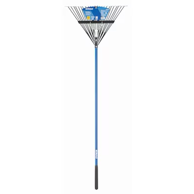 kobalt 24-in steel lawn and leaf rake with fiberglass handle