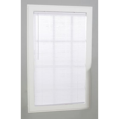 project source 1-in slat width 31-in x 48-in cordless white vinyl light filtering mini-blinds