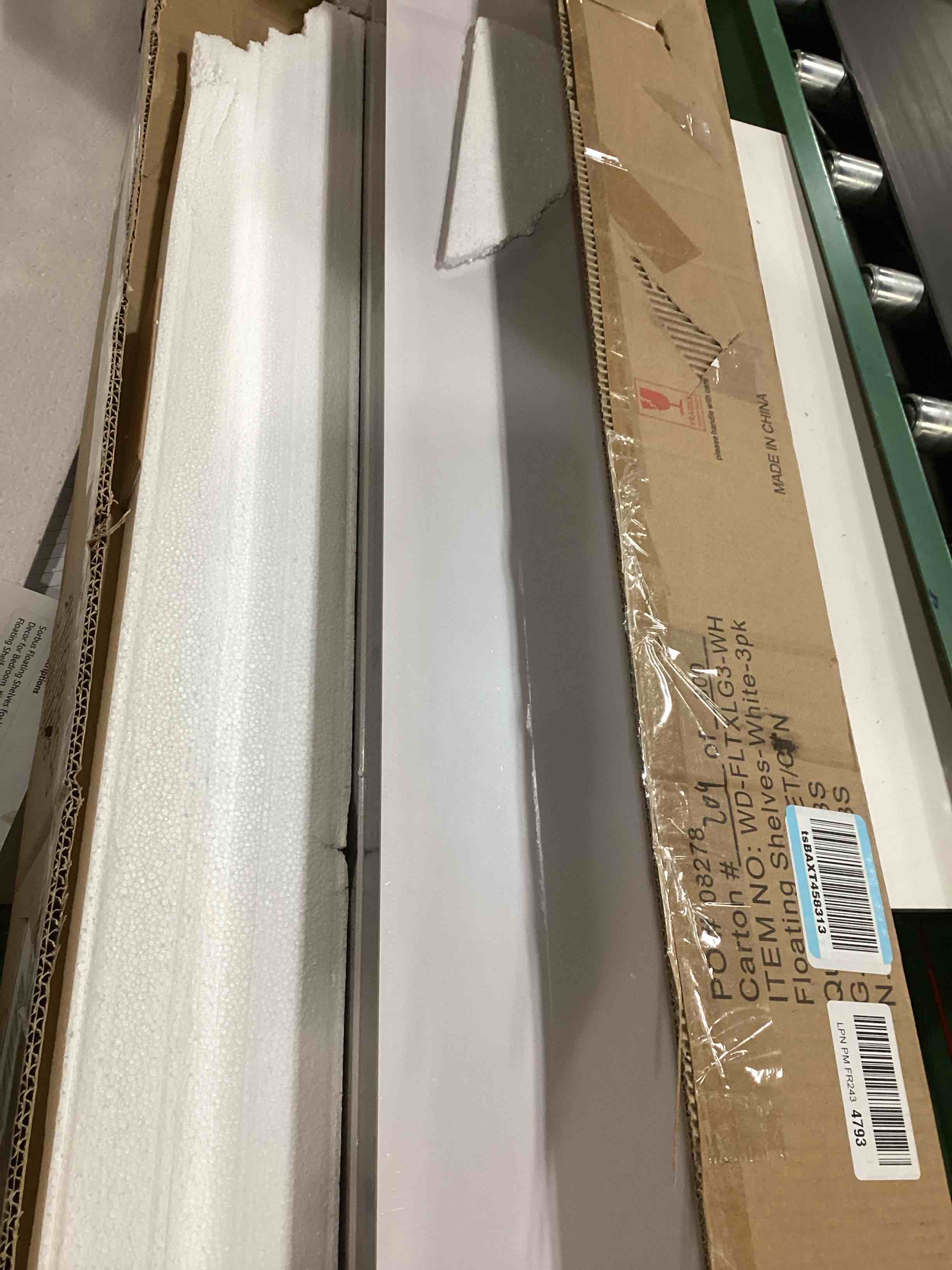 Condition photo showing New/Like New for sorbus floating shelves for wall - 48 inch long bathroom shelves, wall decor for bedroom, kitchen, living room & book storage - mounted floating shelf with invisible brackets (white, 2 pack) white 48 inch 