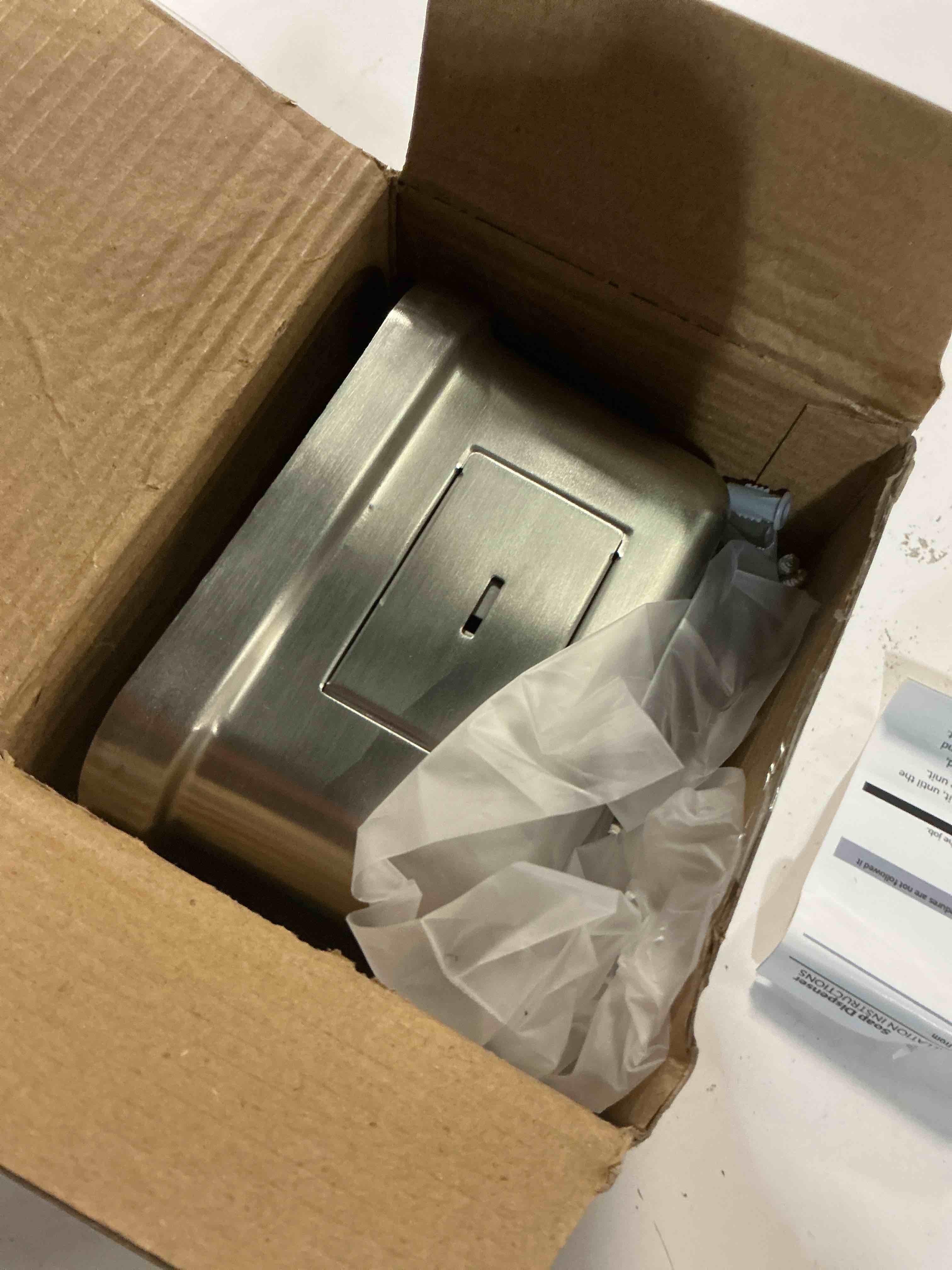 Condition photo showing Good Condition for heavy duty stainless steel wall mount soap dispenser, 1100ml/37oz, with corrosion proof lining and anti-leak pump for commercial & home bathroom kitchen(vertical)