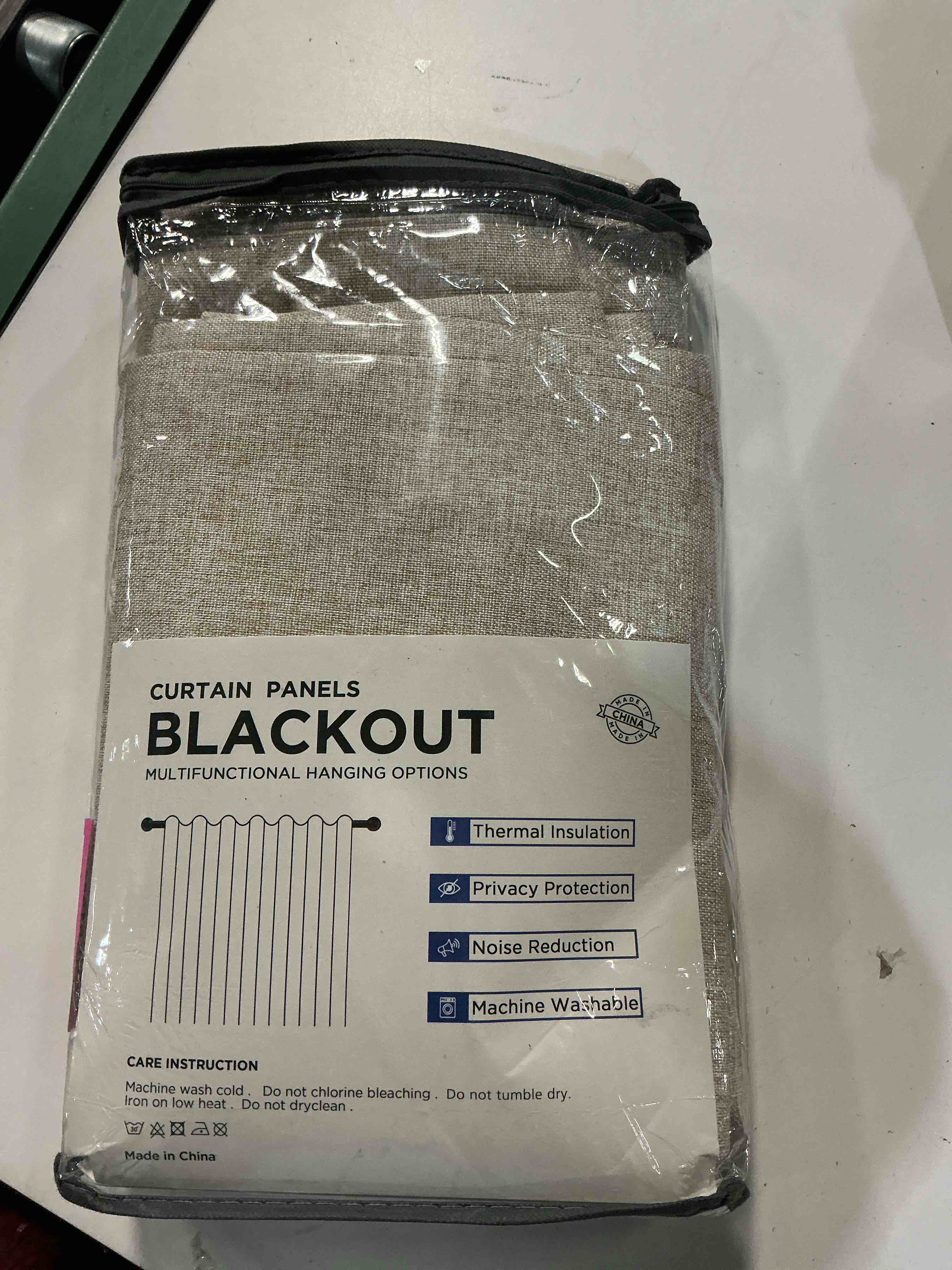 Condition photo showing New/Like New for 100% blackout shield linen blackout curtains for bedroom 96 inches long, back tab/rod pocket living room drapes, thermal insulated blackout curtains 2 panels set, 50" w x 96" l, oatmeal oatmeal 50"w x 96"l (pack of 2)
